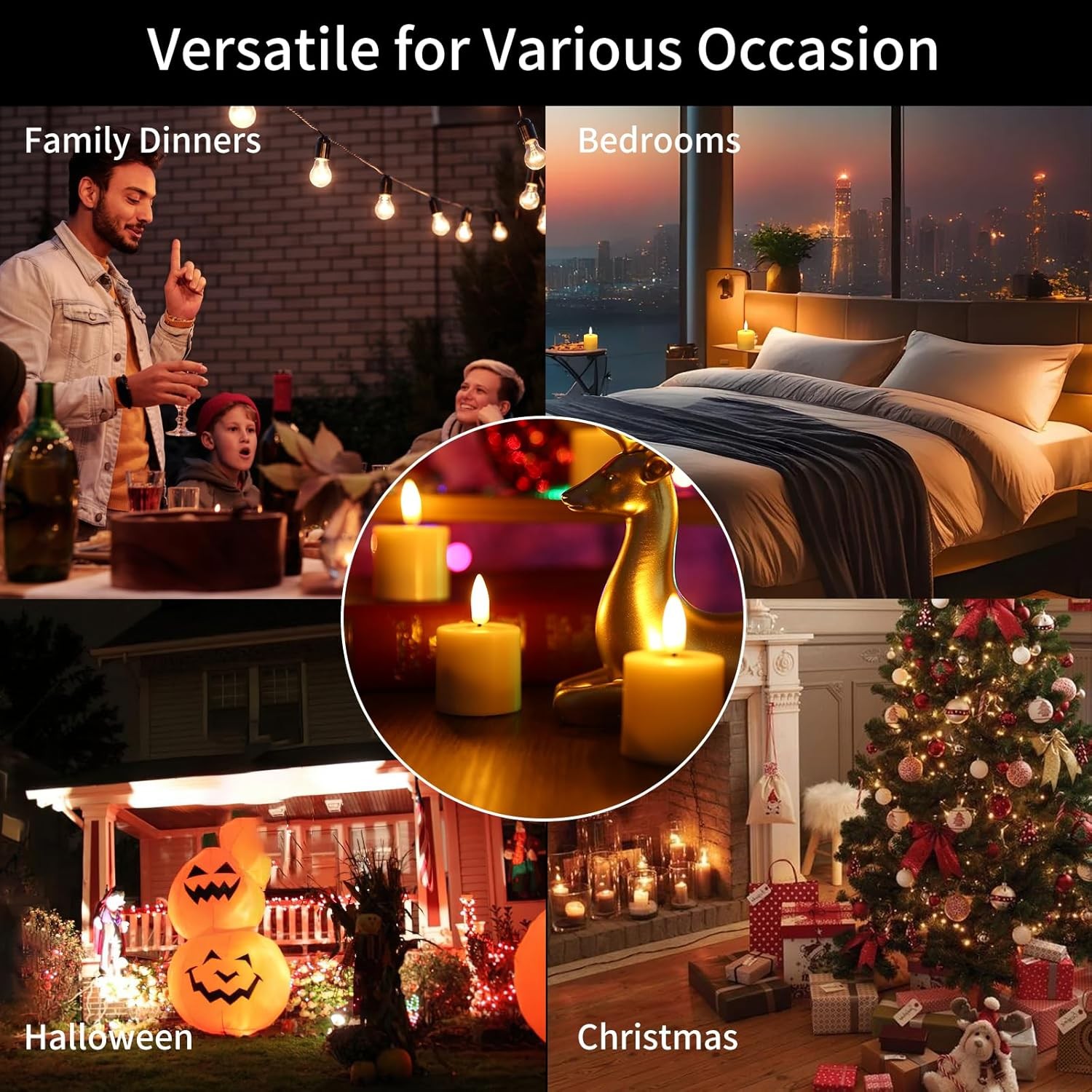 YBU Rechargeable Flameless 1.6 inches x x 2.2 inches, Amber