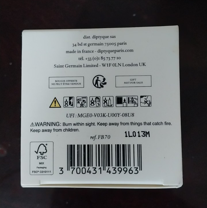 Candle Diptyque Scented, Feu De Bois 2.4 oz Home IMPROVEMENT fragrance