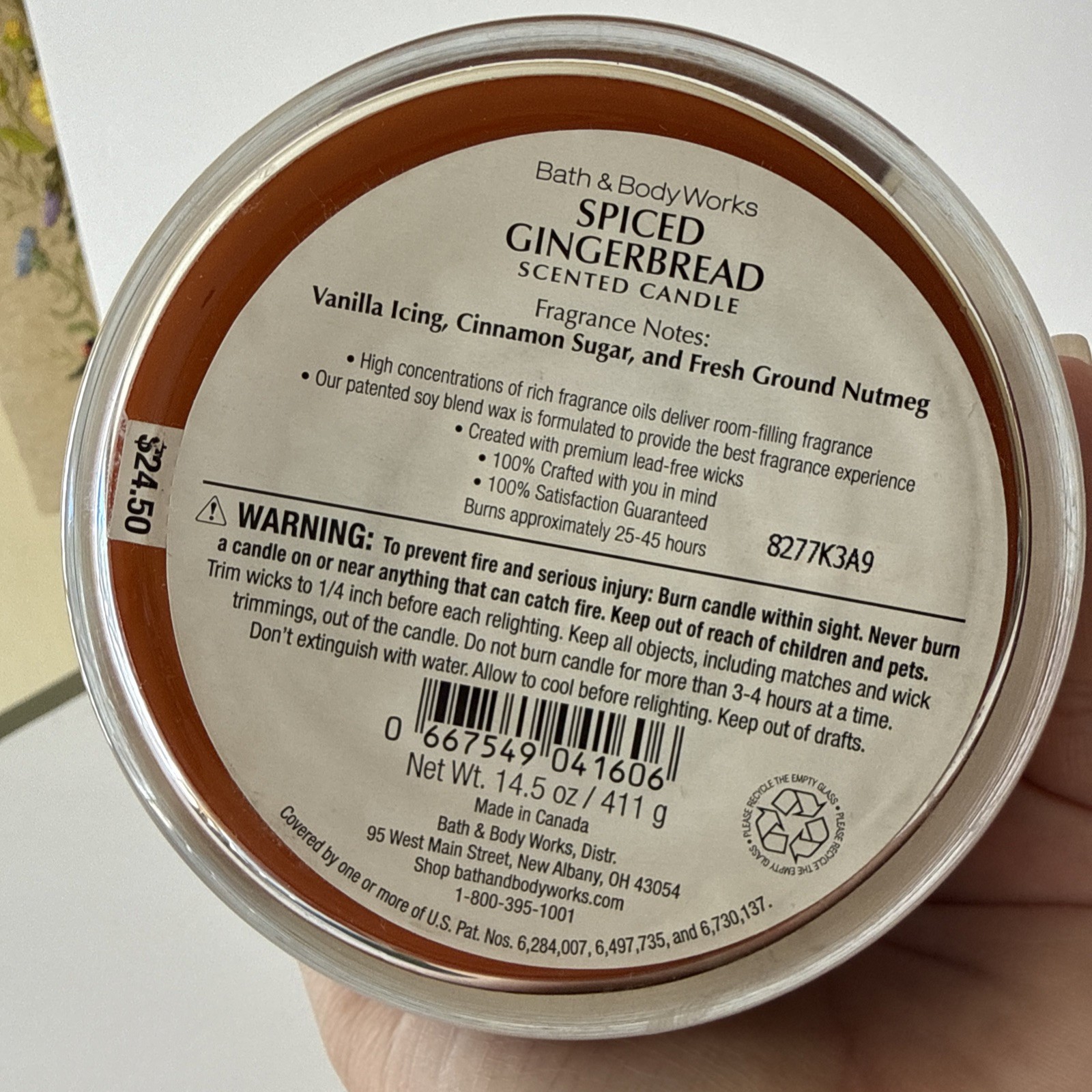 Bath & Body Works 3-Wick Spiced Gingerbread – 14.5 Oz. – NEW
