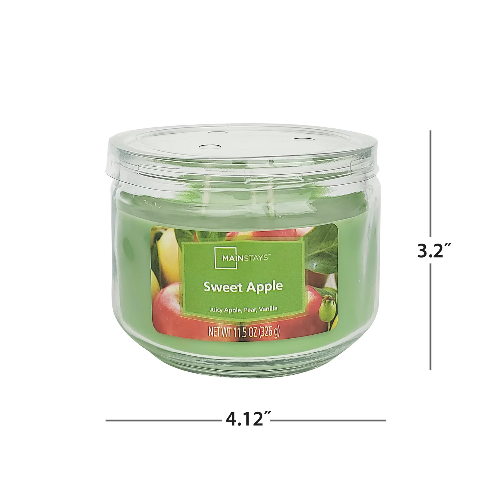 Pack of 2 Sweet Apple 3-Wick Scented Glass Jar Candles, Green, 11.5 oz Each…..