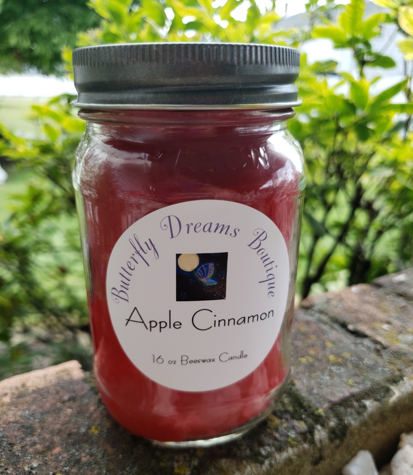 Homemade Comforting Fall Fruit Scented 16 oz Mason jar organic beeswax Candle