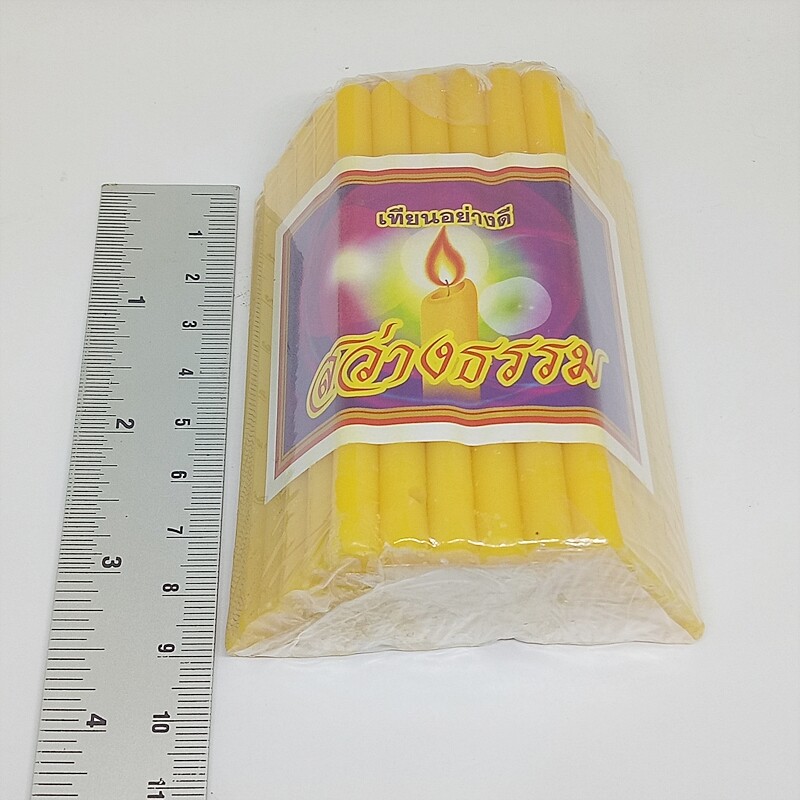 51 Sticks 1 Pack Bee Wax Candles Worship Buddha Thai Yellow Lighting Illuminated