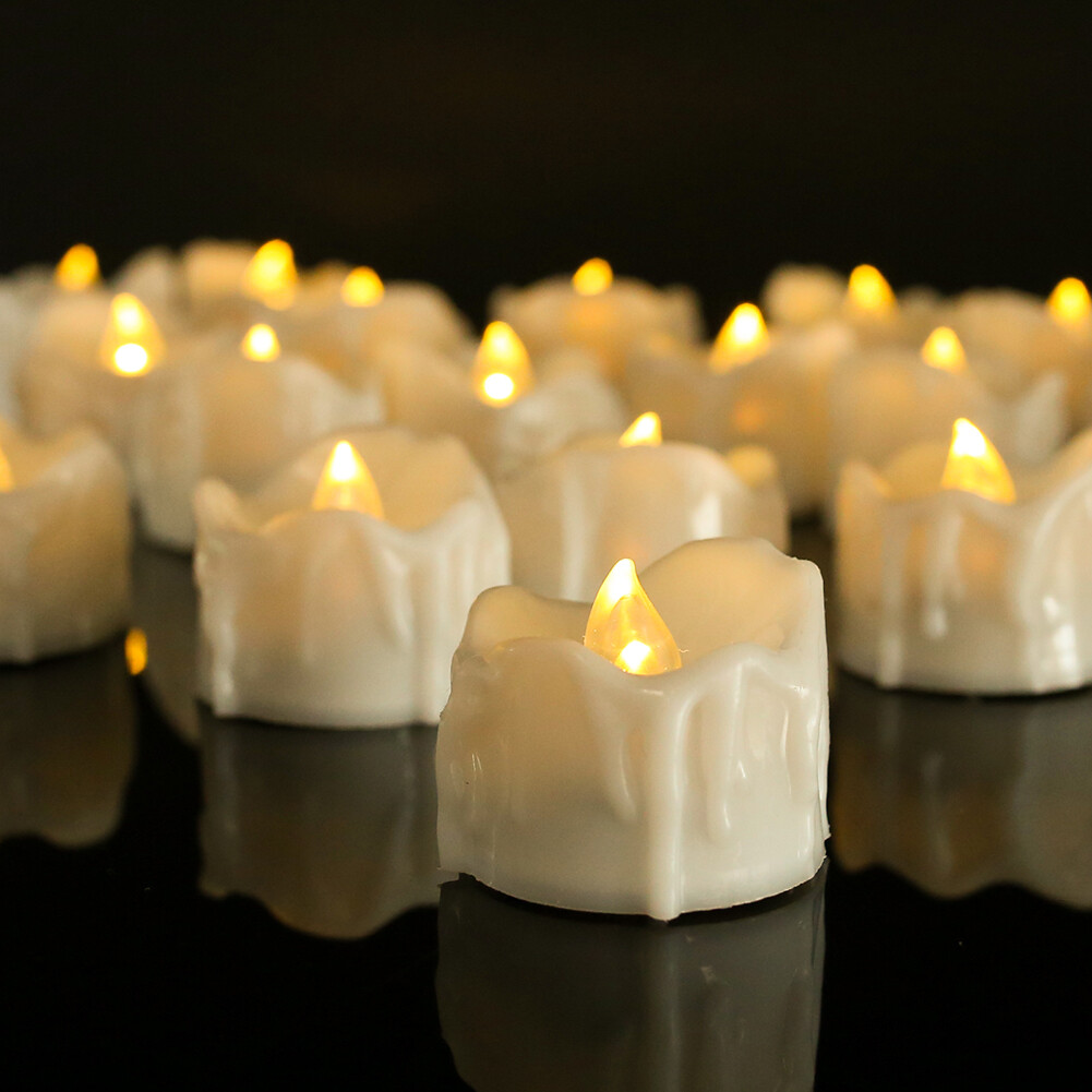 12Pcs Flameless LED Candle Tea Lights Flicker w/ Remote Control Battery Operated