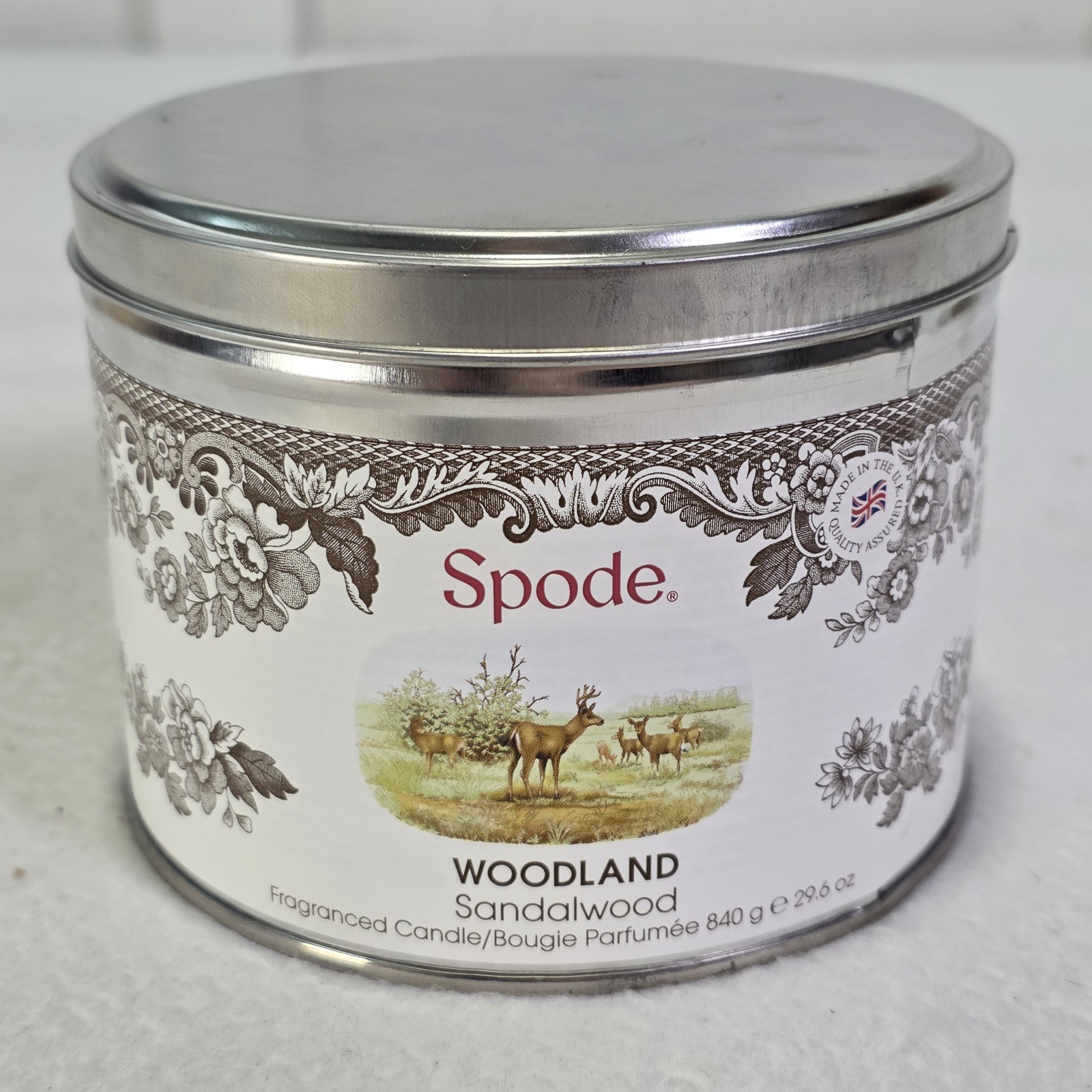 Spode Woodland Sandalwood Scented Candle 29.6 Oz New Large 3 Wick 75 Hours