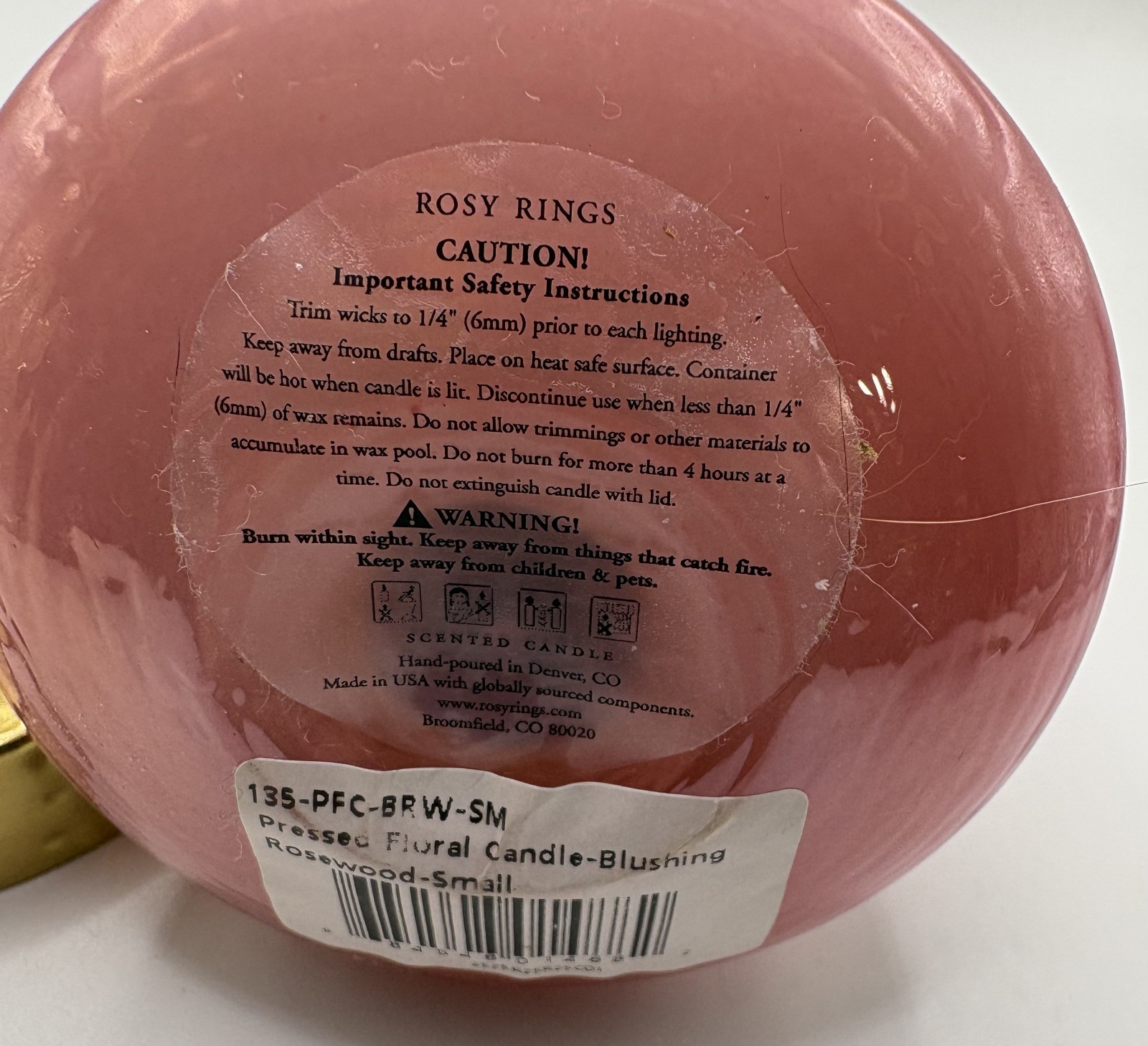 ROSY RINGS Rosewood Scented Candle Florals in Lid