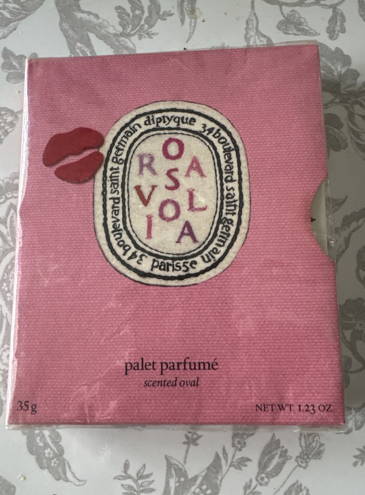 Diptyque x Olympia Le-Tan ROSAVIOLA Scented Oval 35g 1.23oz LTD ED. NEW SEALED