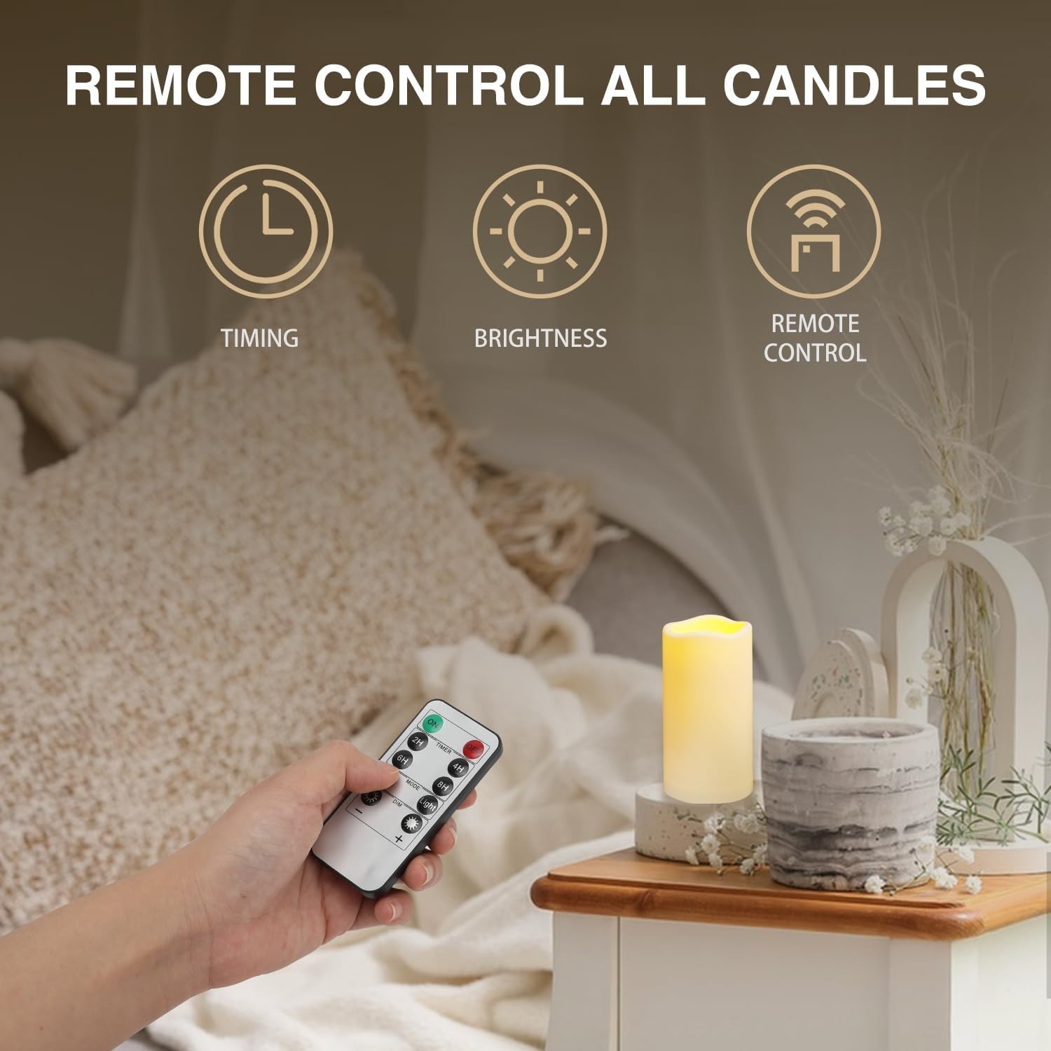 Outdoor Plastic flameless Candles with Remote Control and Timer,15PACK | LED …