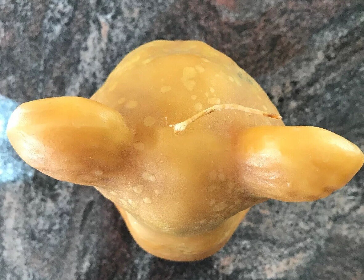 1970s Yellow Bear Candle Wax Large Retro Hippie Mountains Nature Cub VTG Vintage