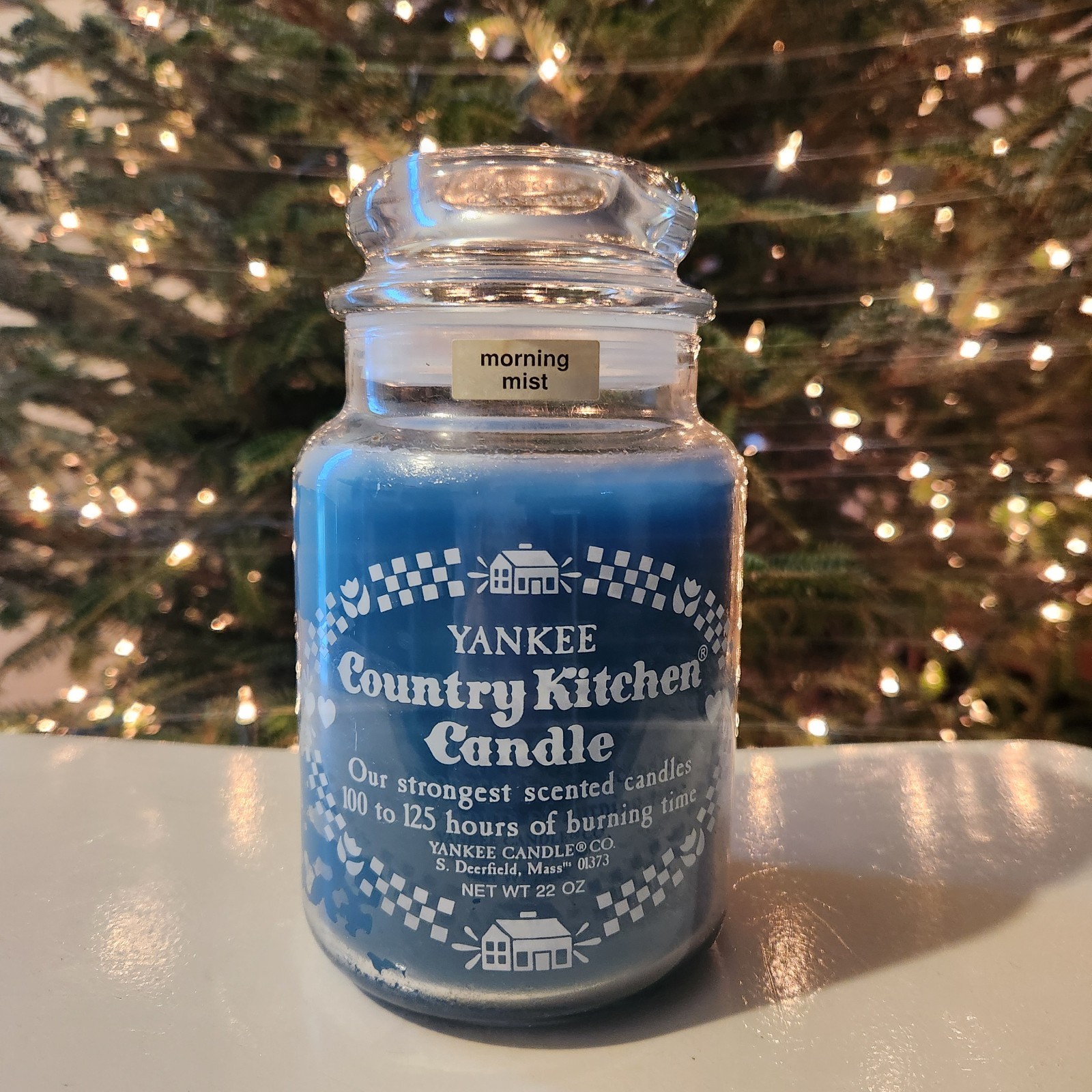 Vtg Yankee Country Kitchen Candle “Morning Mist” 22oz Large Jar *Retired* 1980’s
