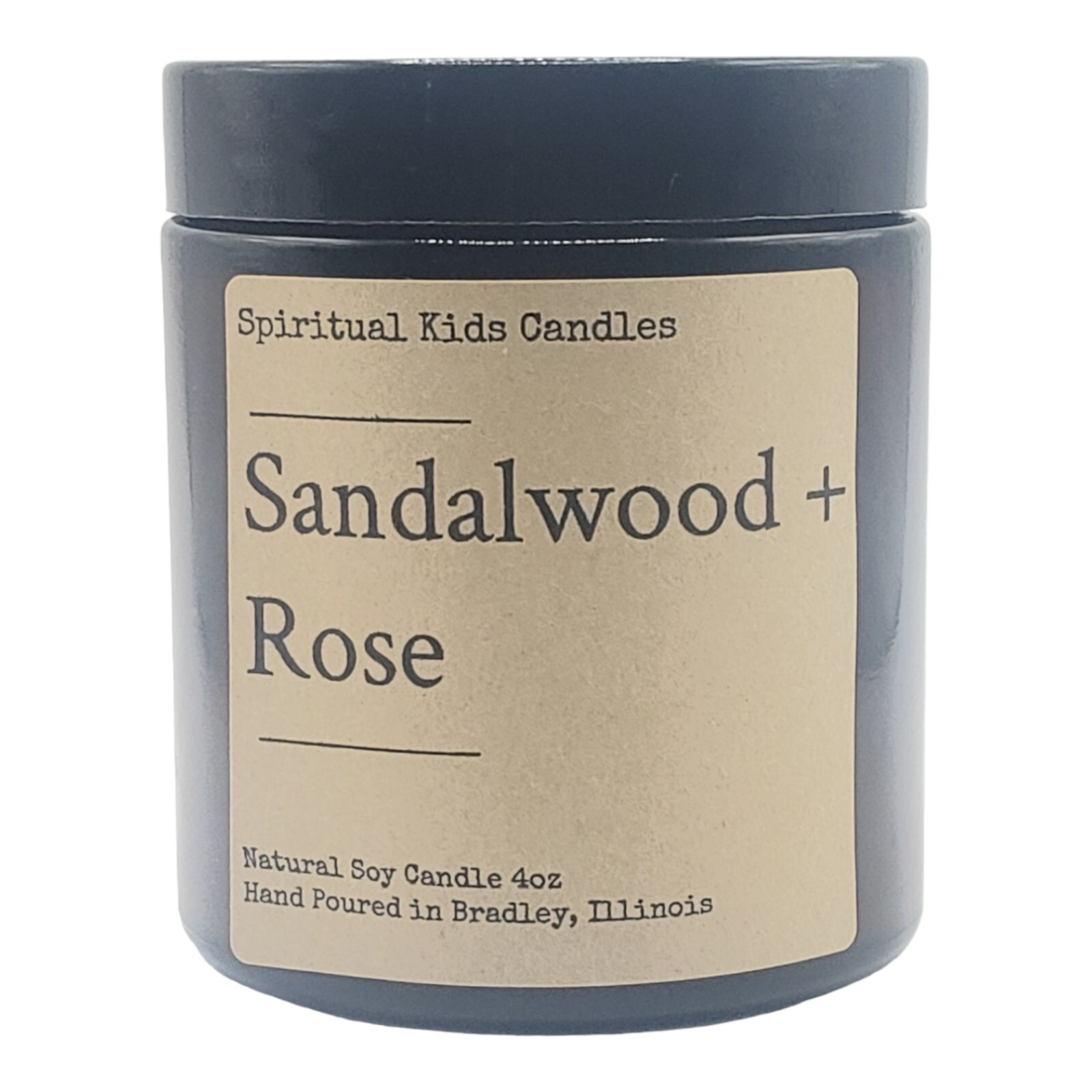 Sandalwood & Rose Soy Candle 4oz Jar 20-25 Hour Essential Fragrant Oils |