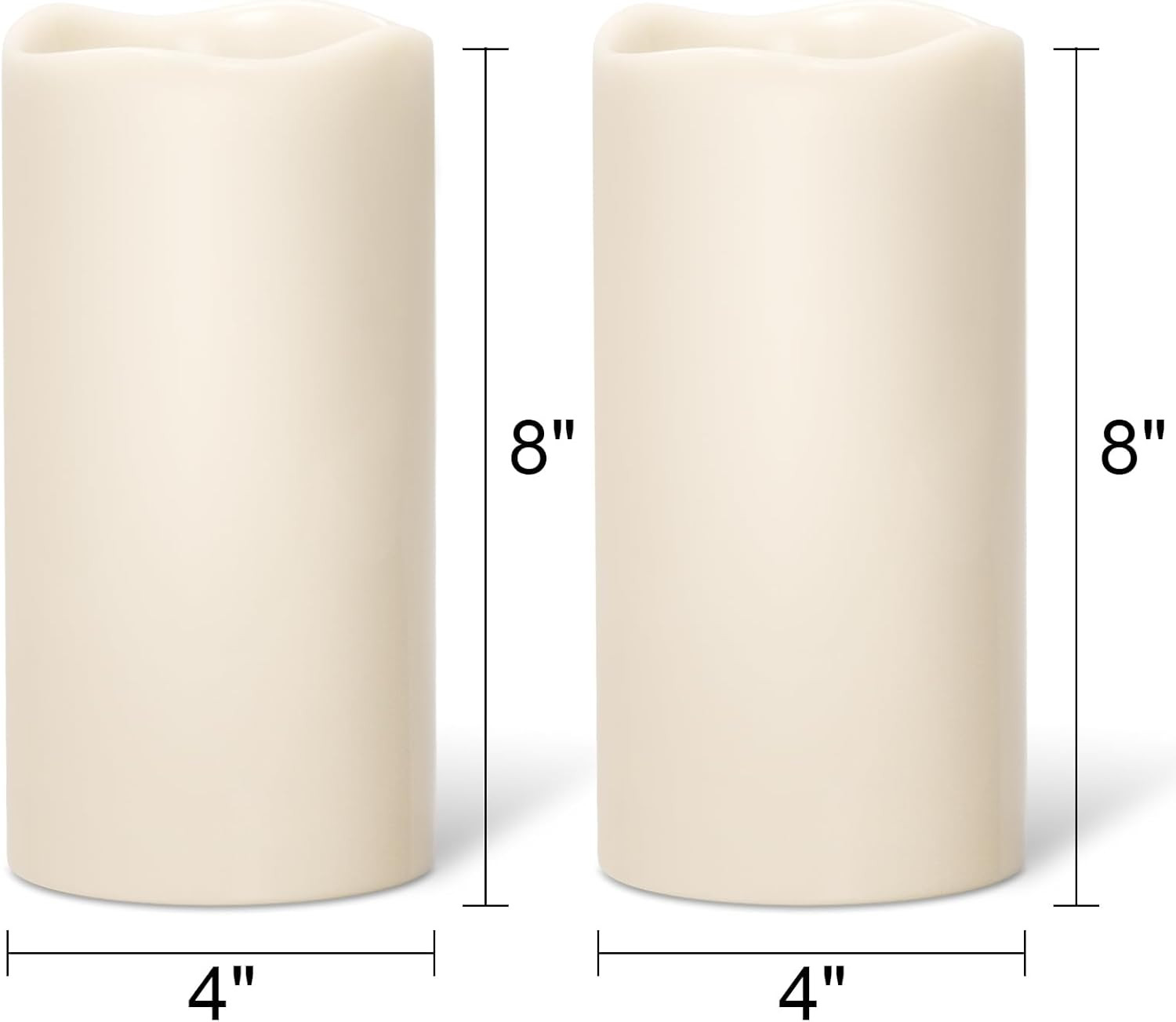 Large Solar Powered Candles, Outdoor Rechargeable Flameless Candles, Waterproof