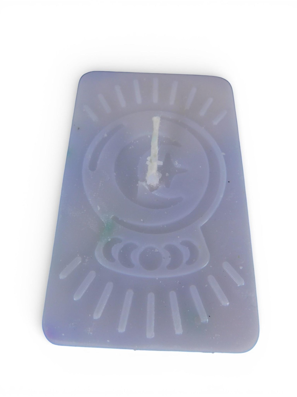 Handmade Rectangular Moon Symbol Candle Single Wick Wax Block Mystic Altar Decor