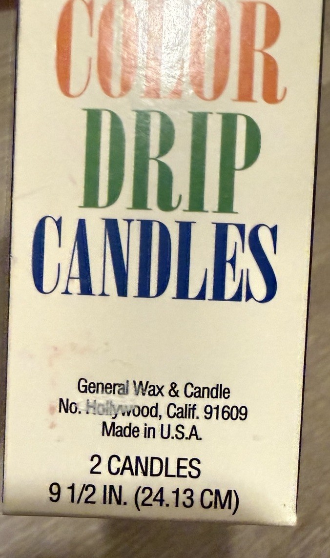 Color Drip Candles Vintage New Multi Color Rainbow