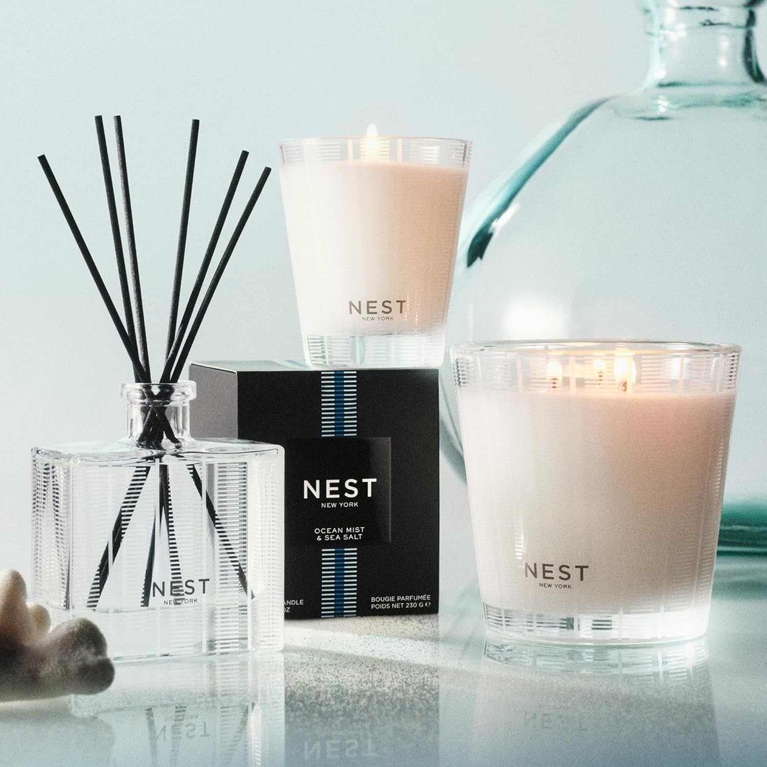 NEST New York Scented Votive Candle, Ocean Mist & Sea Salt – 2 oz