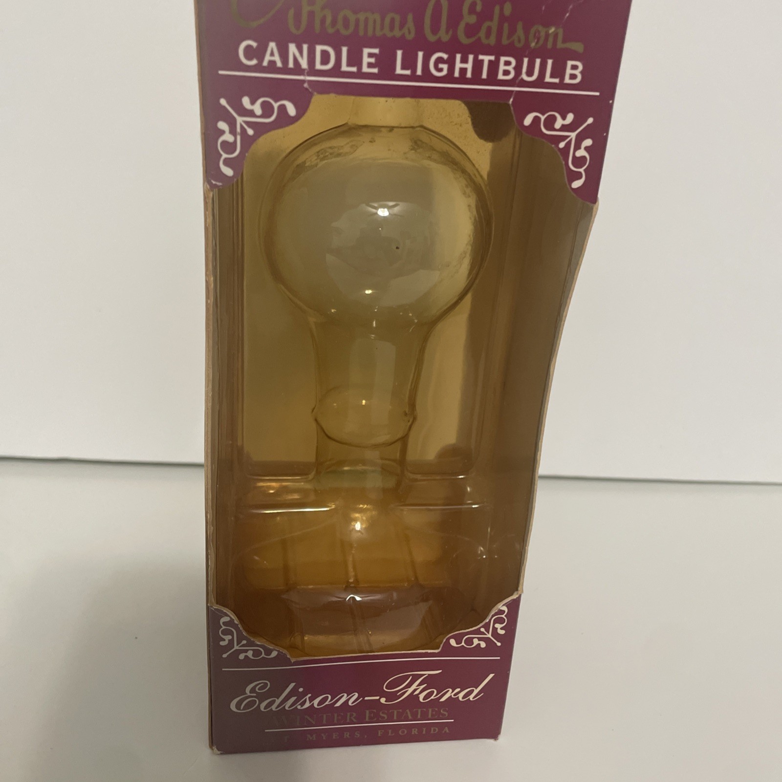New Vintage Light Bulb Candle Thomas A. Edison 90s Souvenir Ford Winter Estates