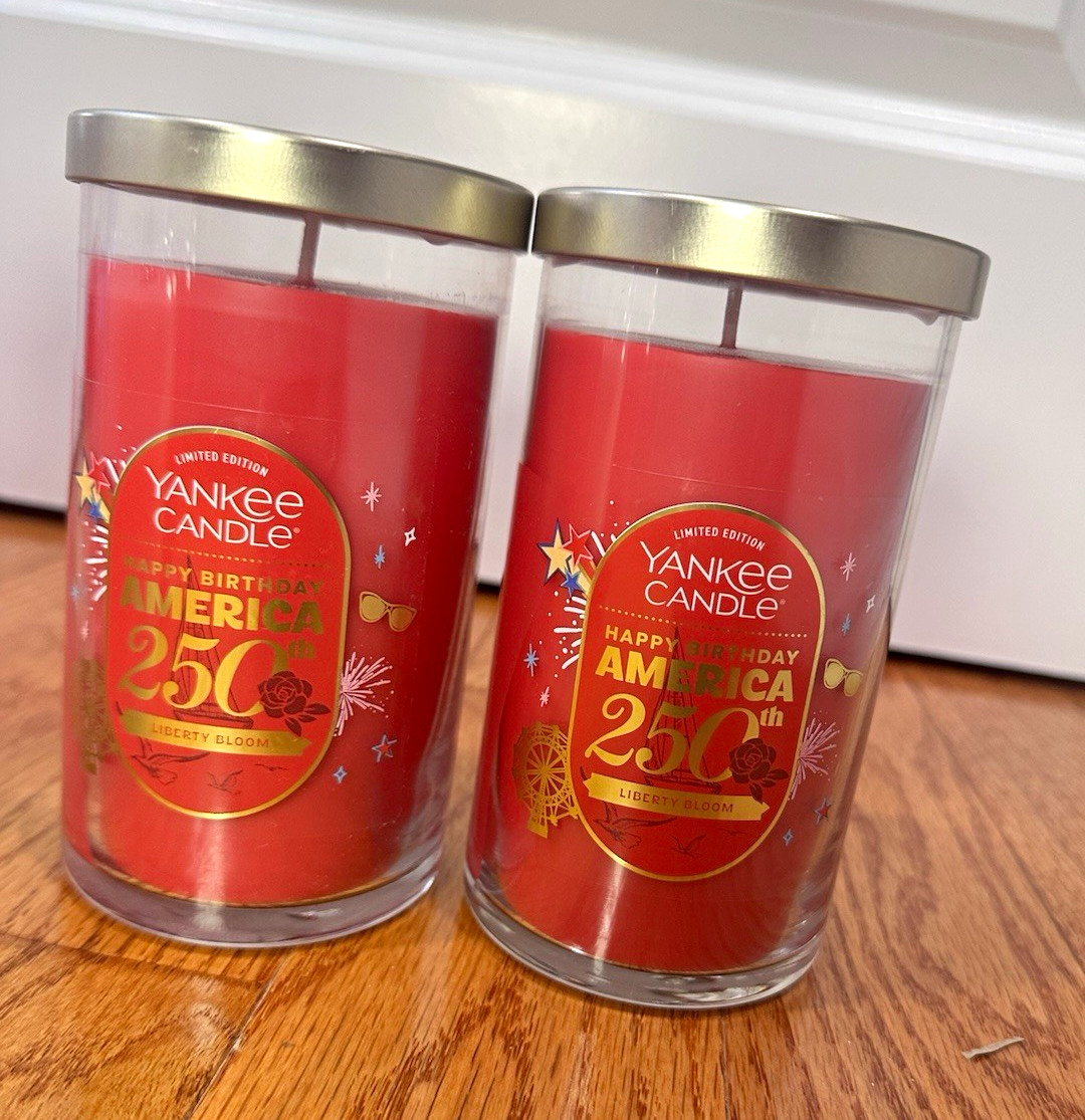 Yankee Candle Liberty Bloom Limited Edition Patriotic Jar Candles 14.25oz Lot 2