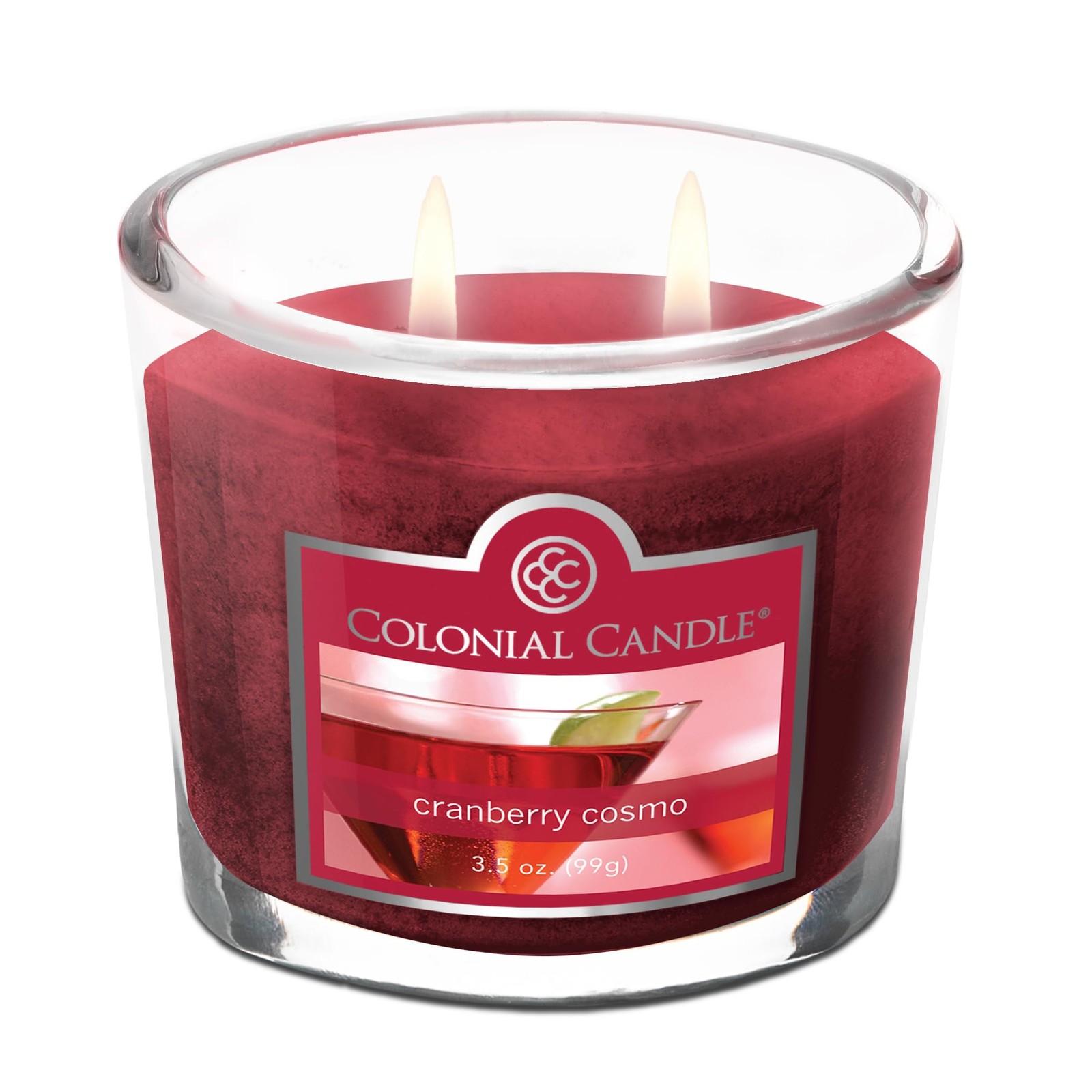 Cranberry Cosmo Scented Jar Candle, 2 Wick, 3.5 oz, Mottled Wax Candle