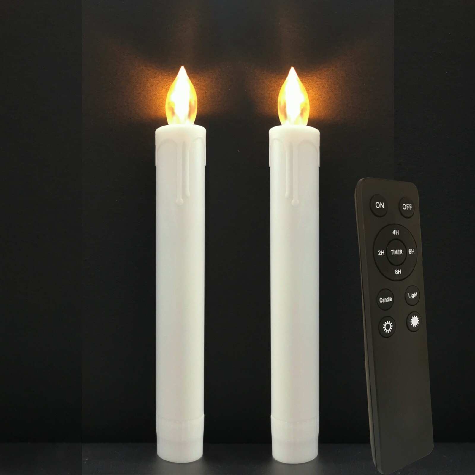 2 Pack Flameless LED Taper Candles with Remote/Timer LED Battery Operated Candle
