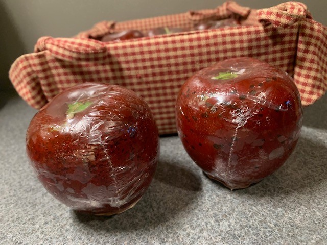 Apple Candles Set of 6 in Basket Farmhouse Country Kitchen Decor