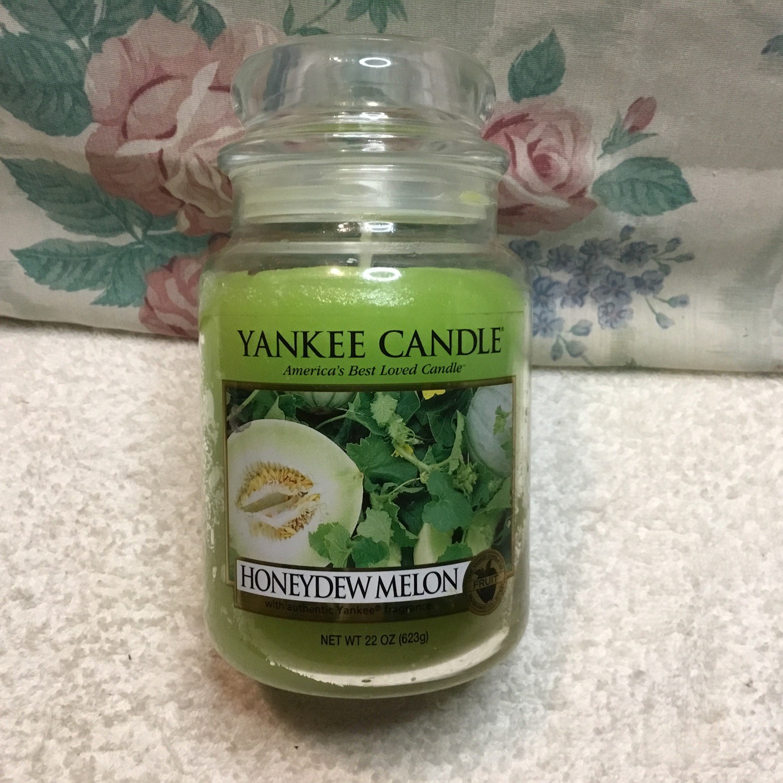 NEW Yankee Candle Honeydew Melon Fruit Single Wick Large Jar 22 oz Retired
