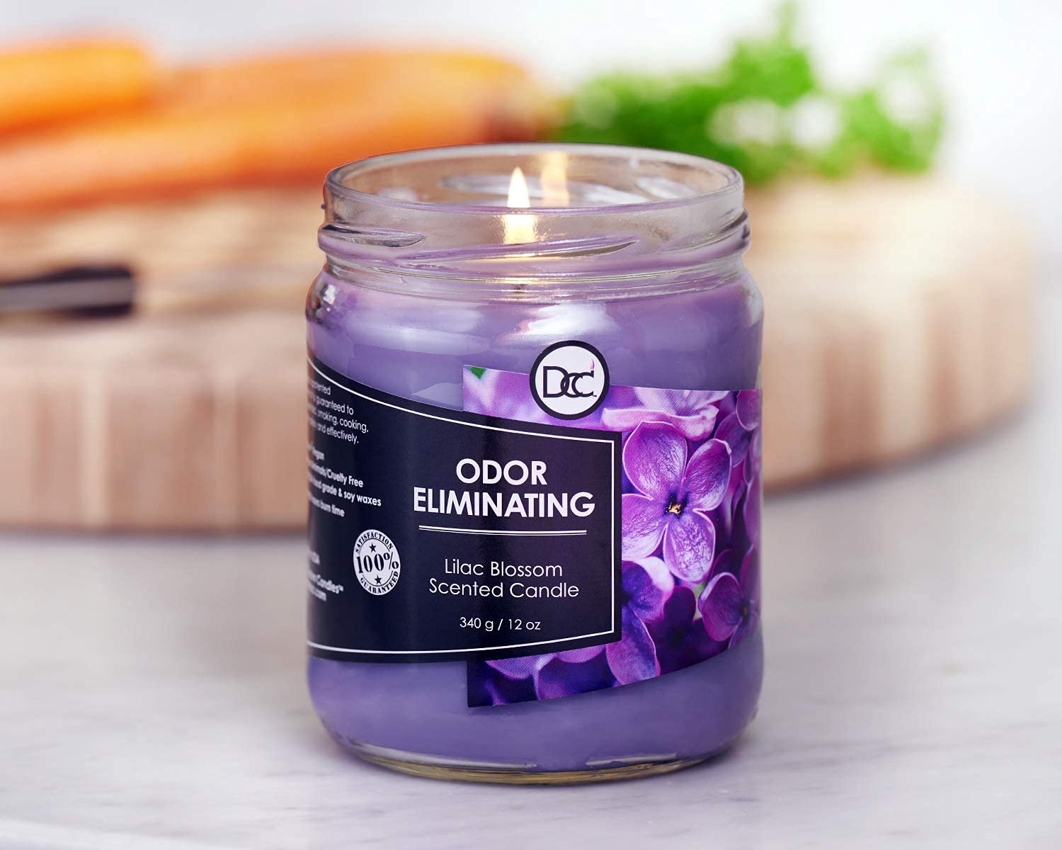 Lilac Blossom Odor Eliminating Highly Fragranced Candle – Eliminates 95% of P…