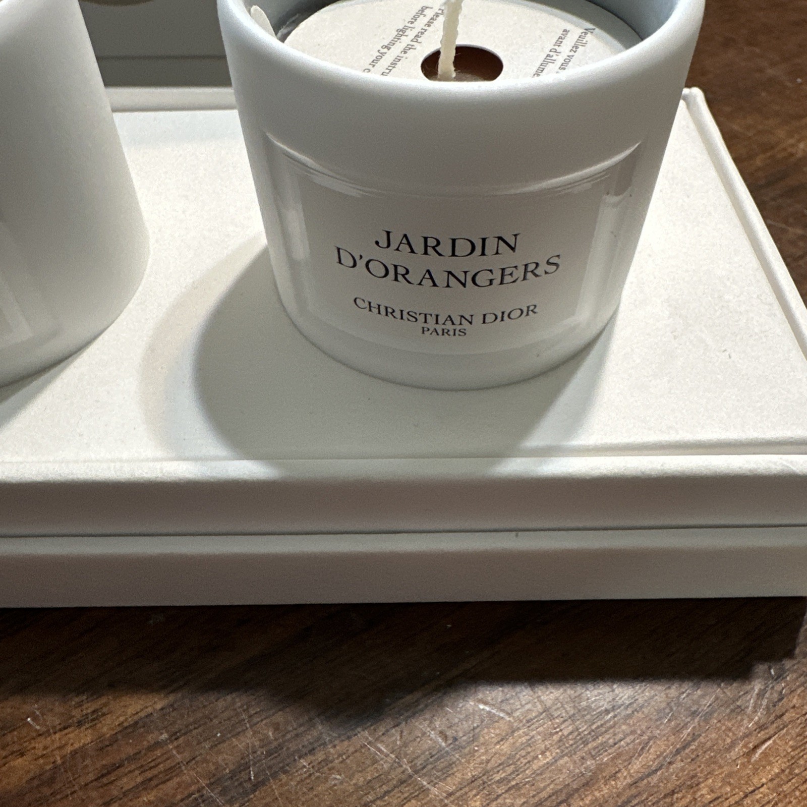 NEW Christian Dior Mini White Ambre Nuit Jardin DOrangers Votive Candle Set