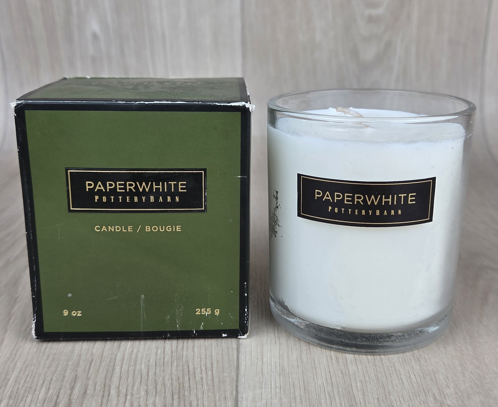 Pottery Barn Paperwhite Candle 9 Oz 40Hrs Classic Discontinued Unburned
