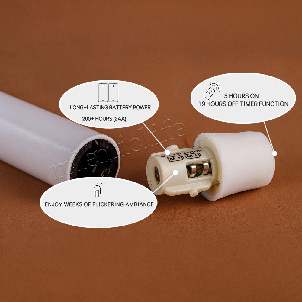 Luminara Flameless Battery Wax LED Taper Candles w/Moving Wick Remote White 9.5“