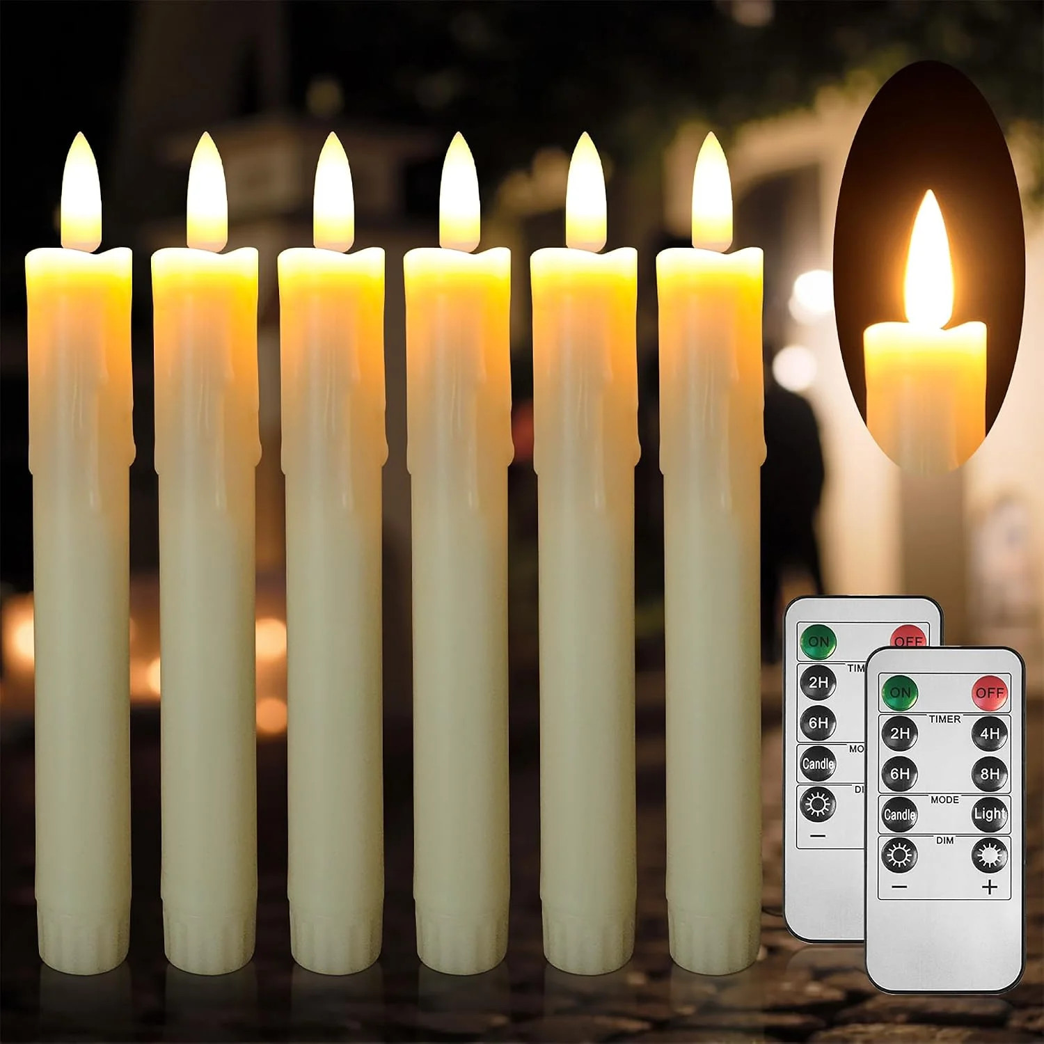 Flameless Taper Candles with Remote, 6.7 Inch Short Taper Candles Battery Operat