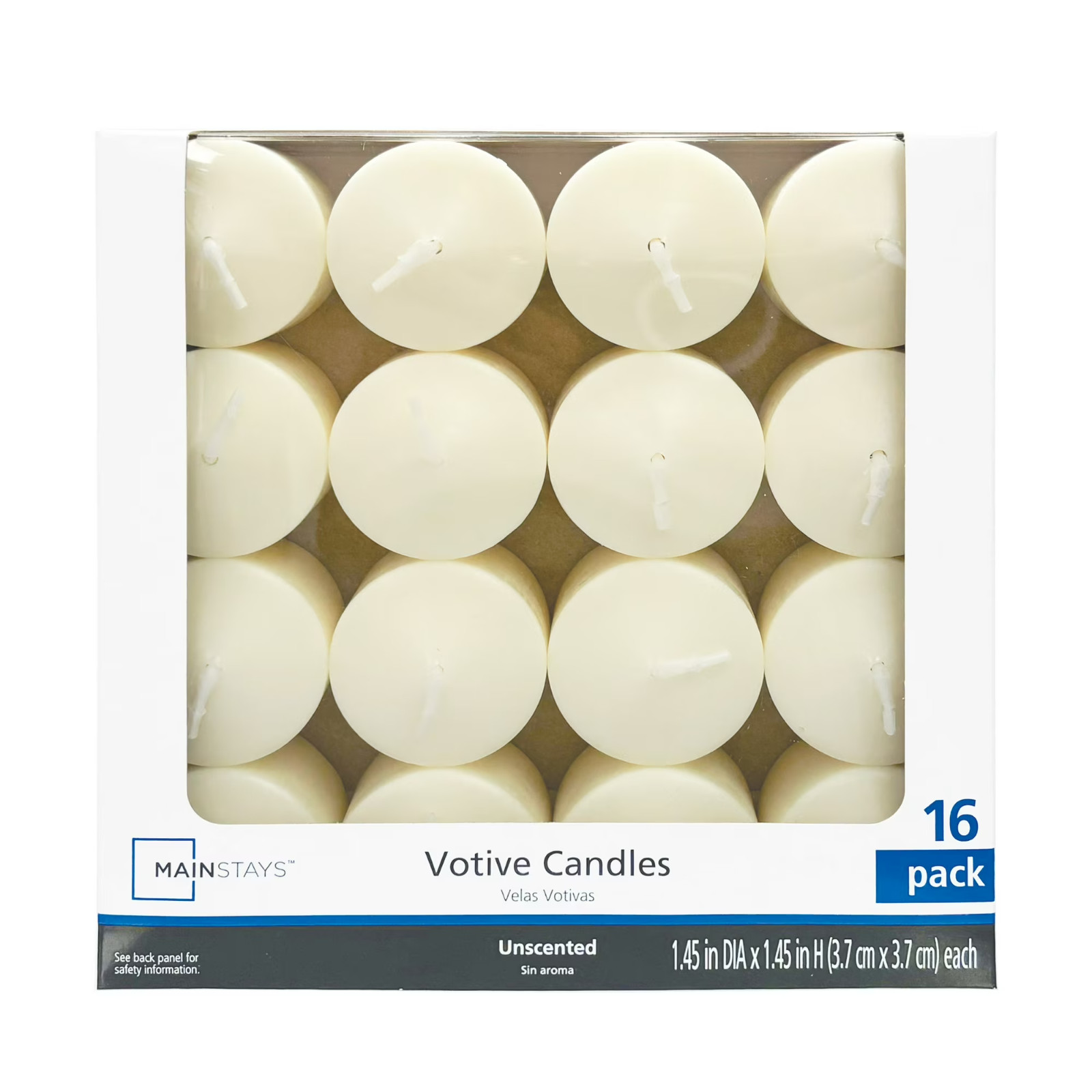 16 Pack Unscented Ivory Votive Candles Bulk for Wedding Church Decor