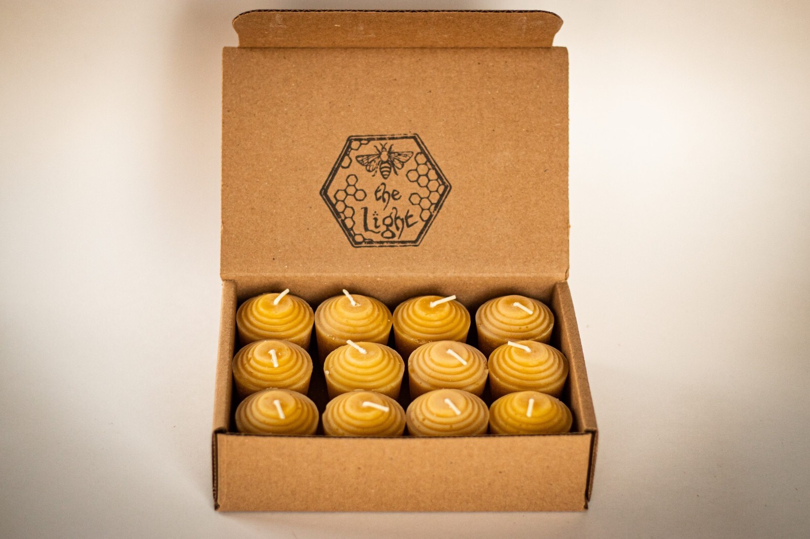 100% Pure Beeswax Votive Candles, Unscented, 15 Hours Each, Packs of 12 or 24
