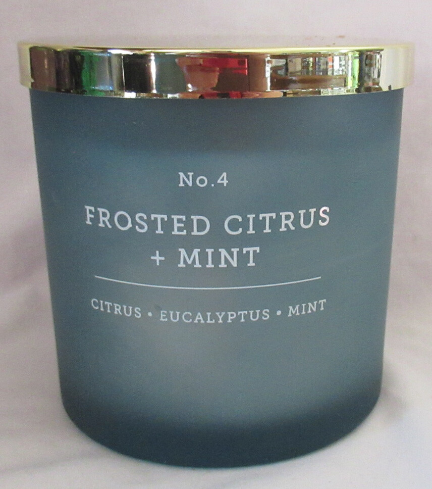 Kirkland’s 13 oz Large Jar 3-Wick Candle 28-32 hours No. 4 FROSTED CITRUS + MINT