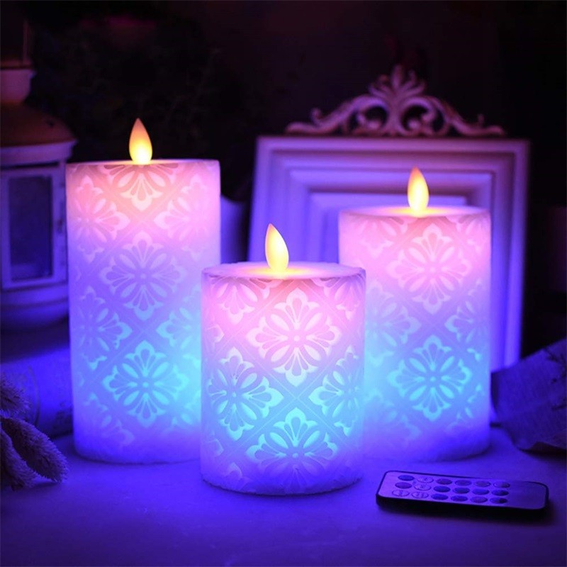 1PC LED Flameless Candles Flickering Candles with Remote Timers Christmas Decor