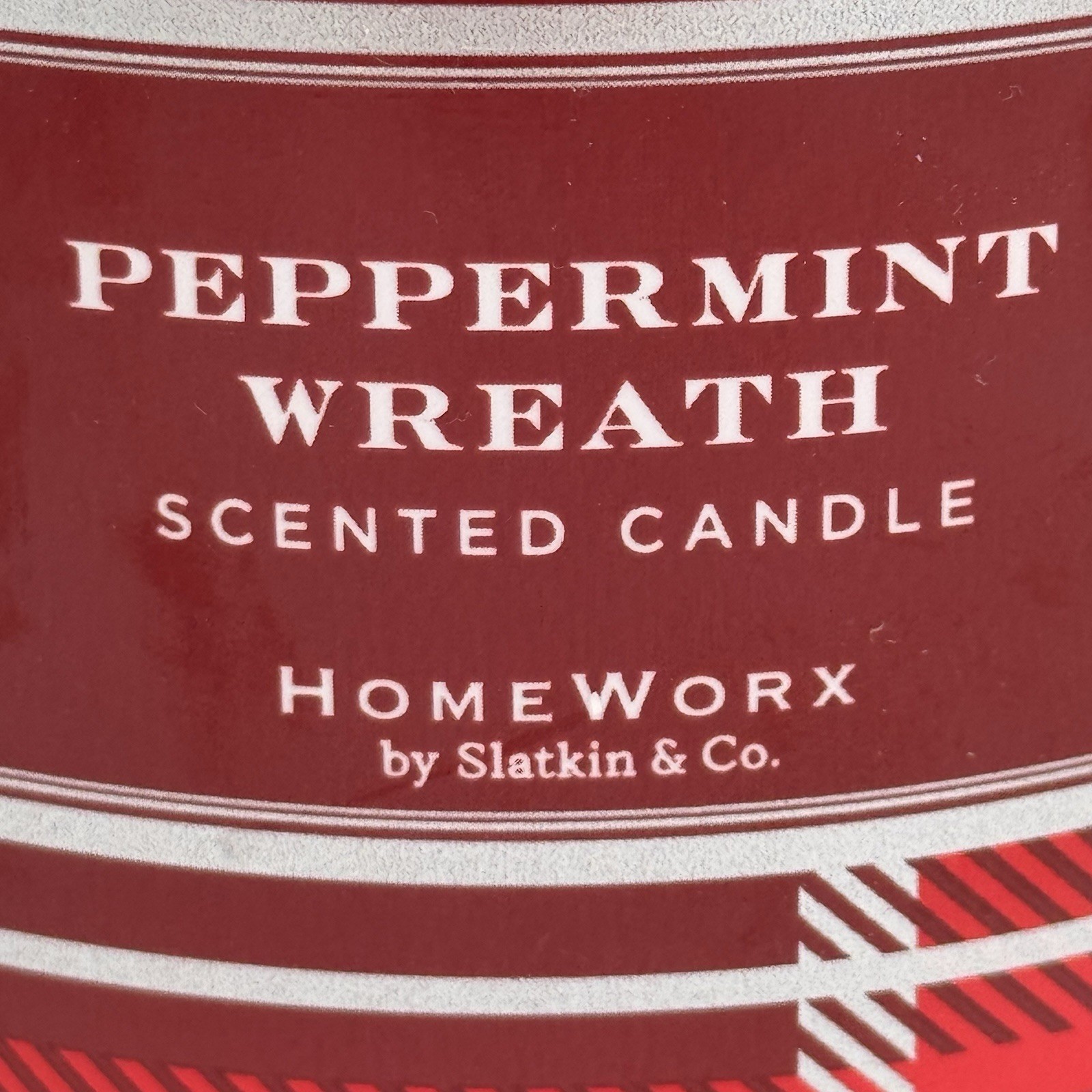 HomeWorx by Harry Slatkin Peppermint Wreath Scented Candle 3 Wick Christmas