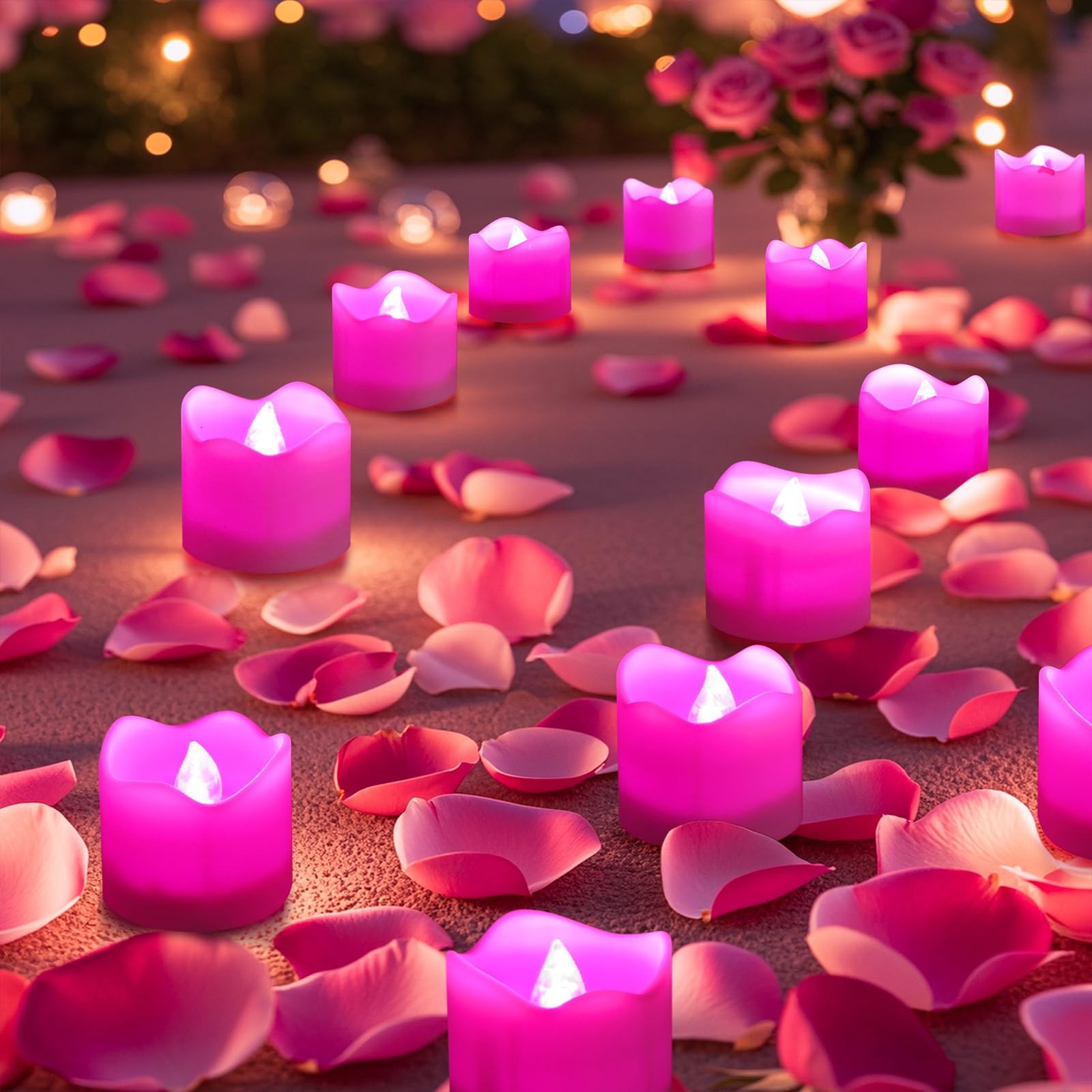 Remote Control Flameless LED Votive Candles Timer CR2450 Battery Pink 12 PCS