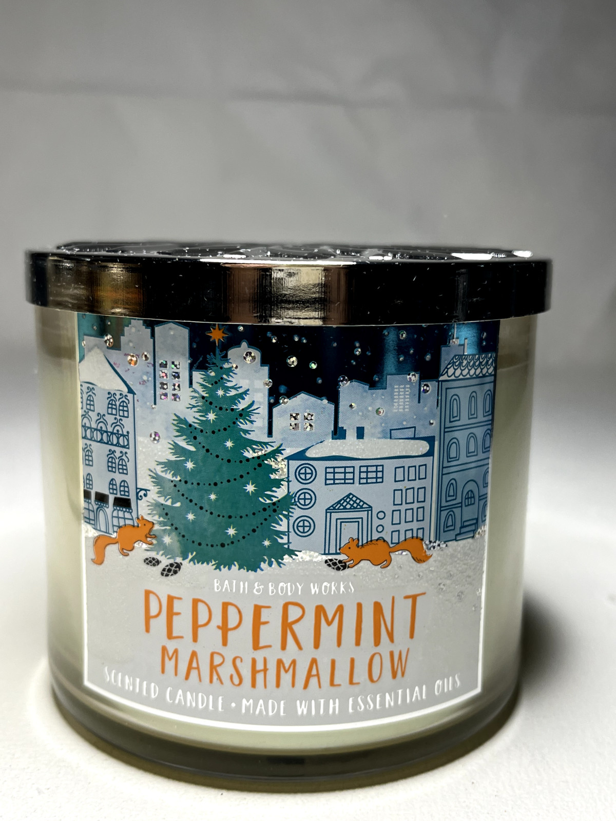 Bath&Body Works PEPPERMINT MARSHMALLOW 3 Wick Candle SCENTED CANDLE 14.5 Oz RARE
