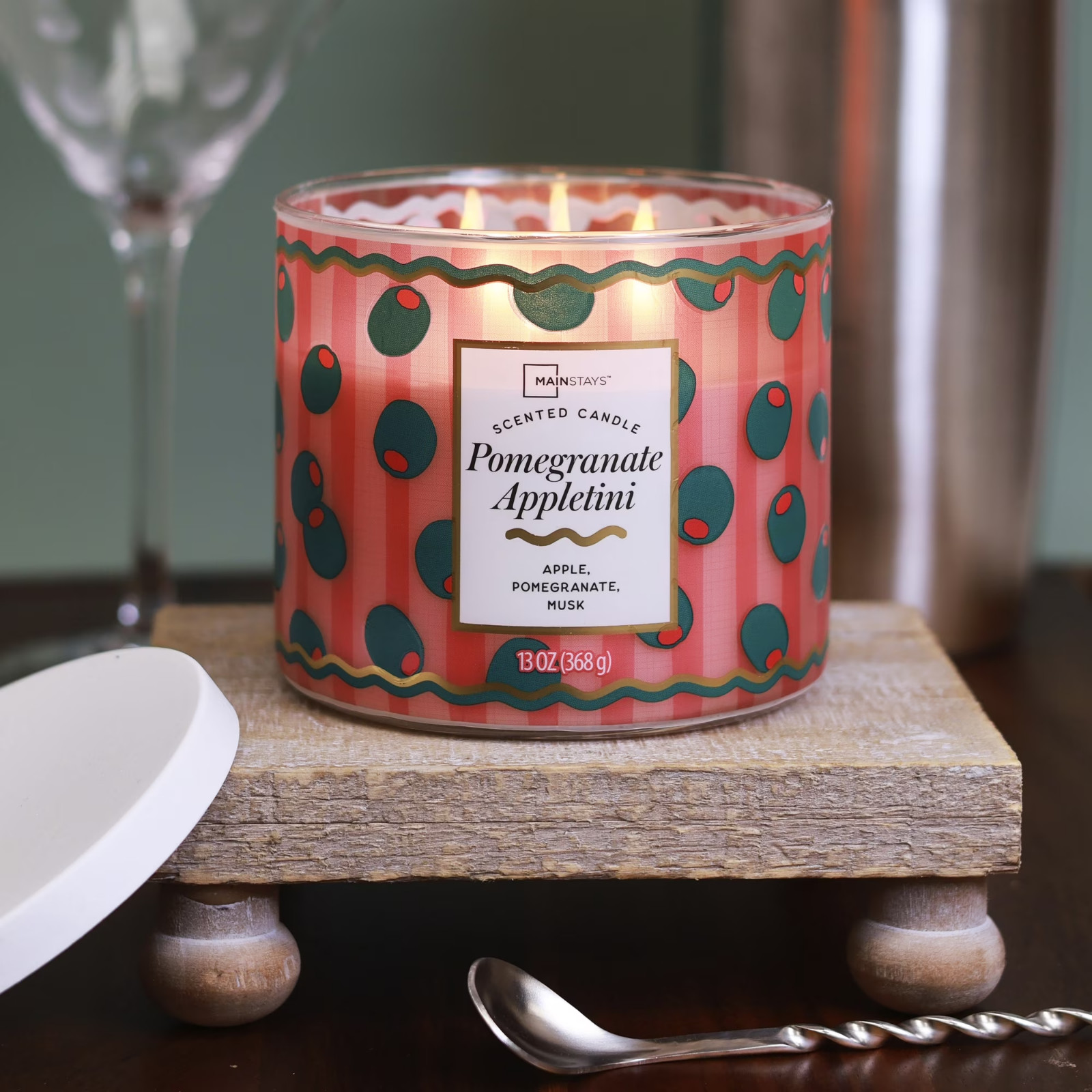 3-Wick Pomegranate Appletini Scented Candle, 13 oz Free Shipping in 2 Days…