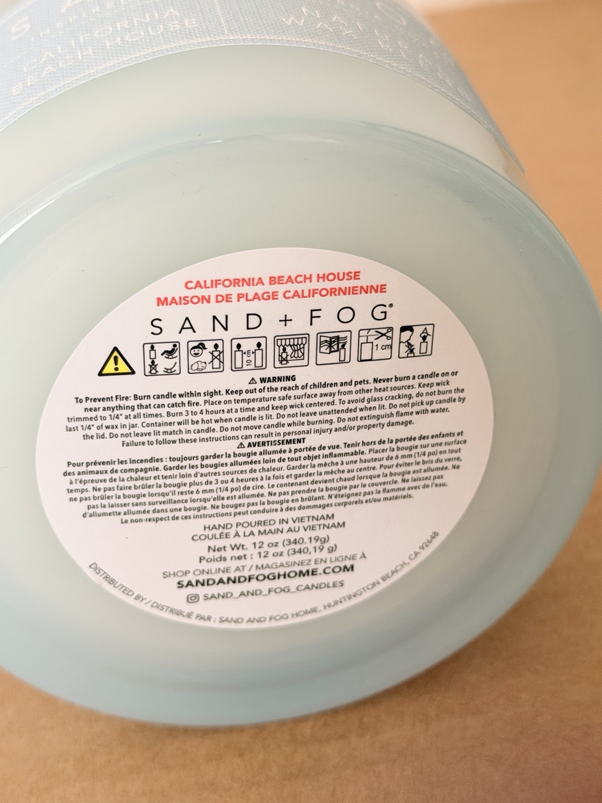 Sand + Fog California Beach House 2 Wick Candle – 12 oz Natural Wax Blend