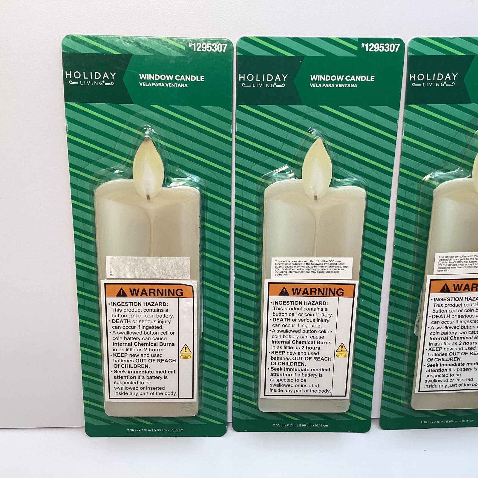 Holiday Living W10I0096 LED Window Candle with Timer Lot of 4 – #1295307 – New