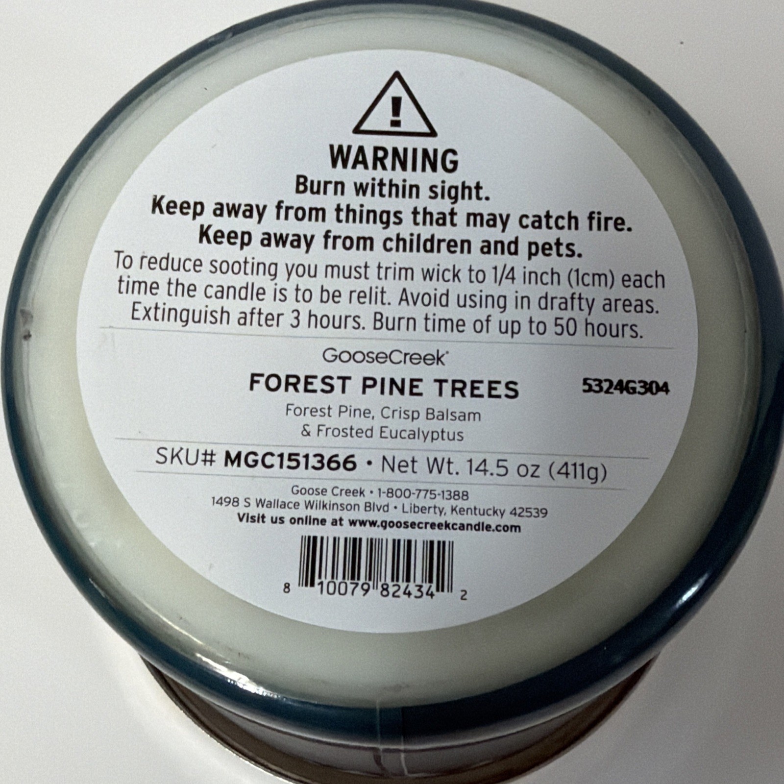 Goose Creek NEW 3 Wick Candle Forest Pine Trees 14.5 OZ Soy Wax