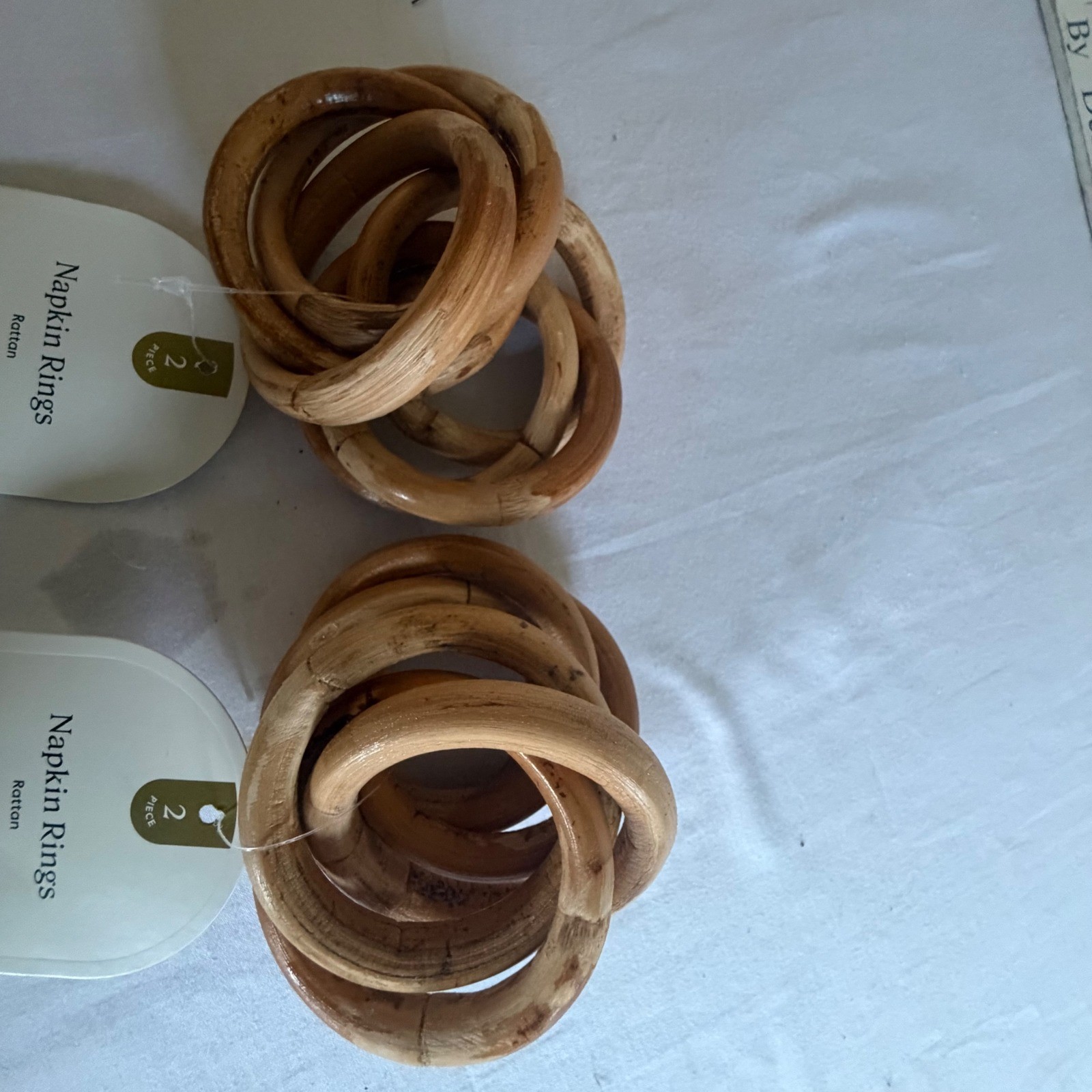 Threshold Lot Arch Pillar Candle Set of 2 and Set of 4 Napkin Rings Modern Decor
