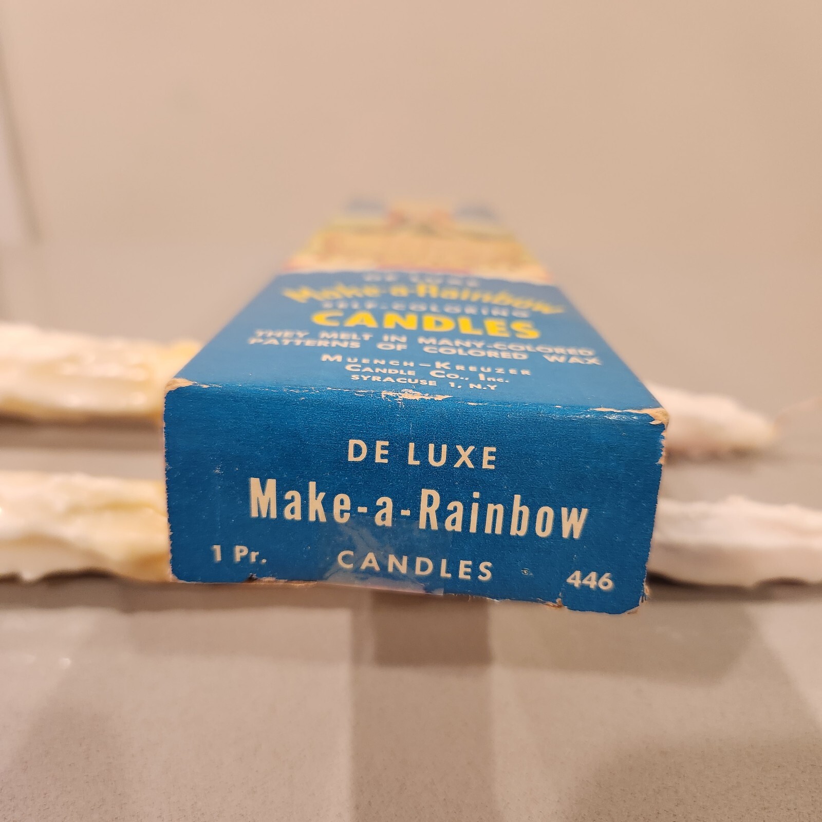 Vintage Emkay Make A Rainbow Colorful Candle 12”Melting Colors Never Lit In Box