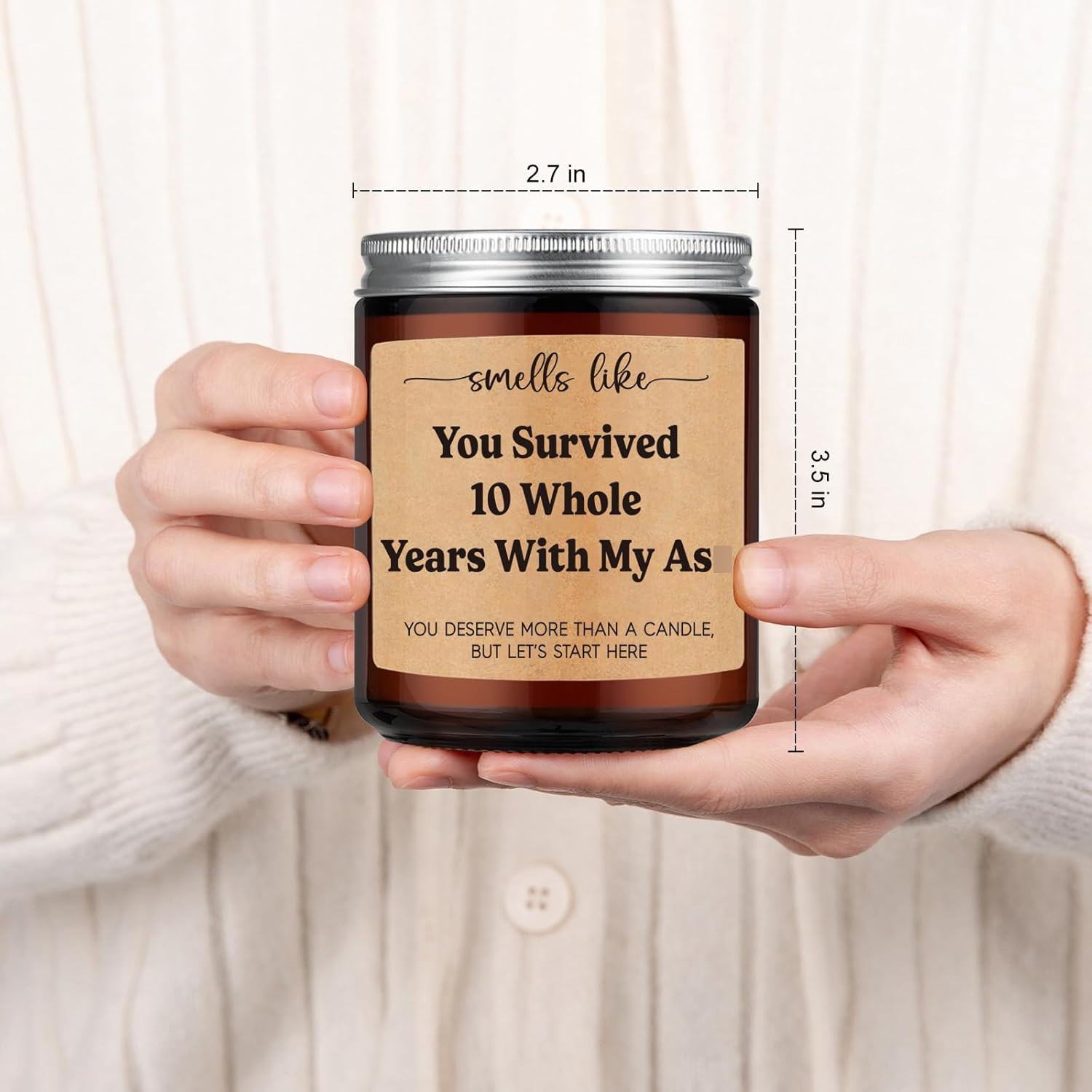 GSPY Scented Candle – 10Th, 10 Year Anniversary Tin Gifts for Him, Her, Wife, Hu