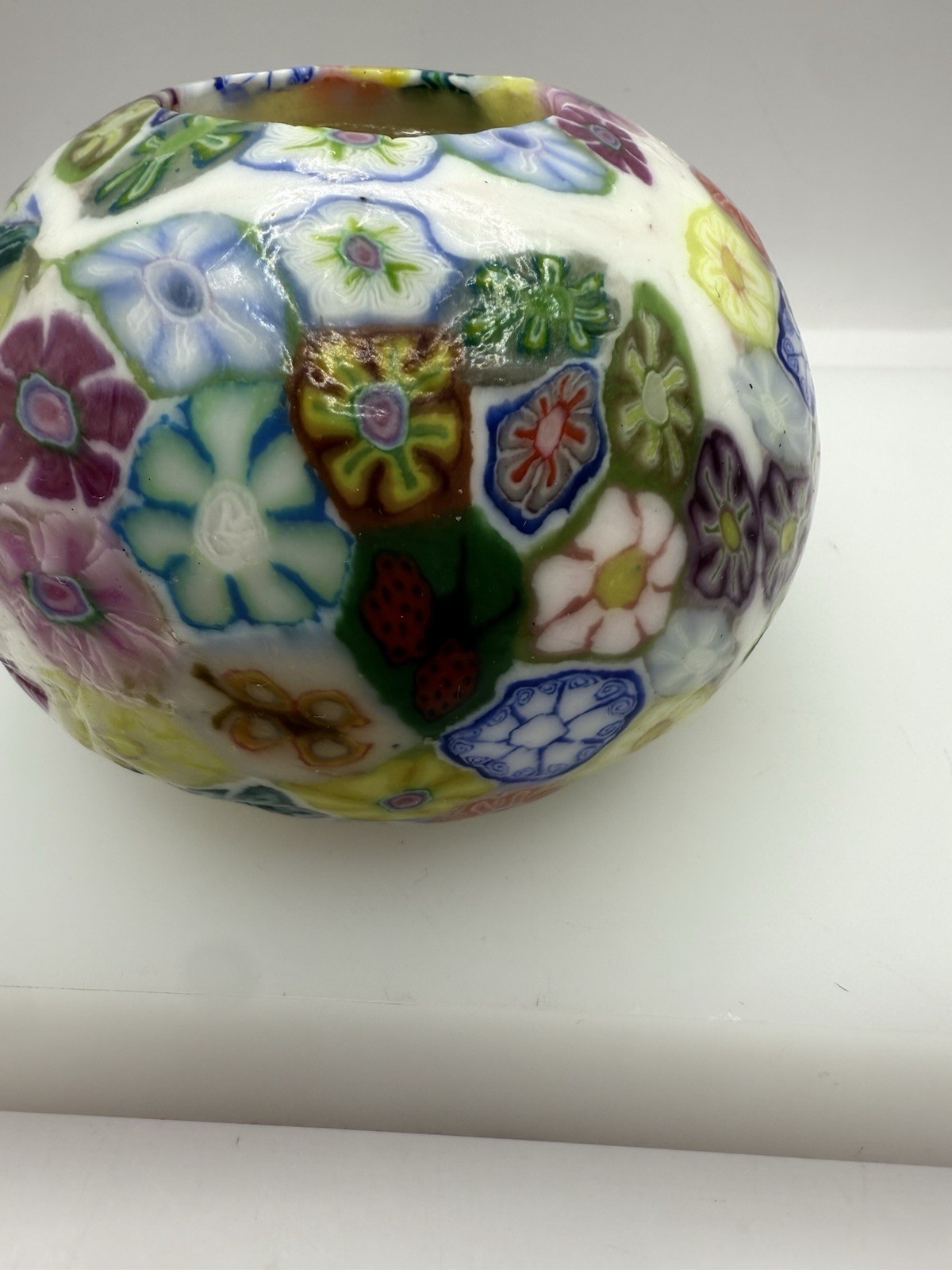 The Museum Company Millefiori Art Candle embedded in Wax w/box Vintage NEW