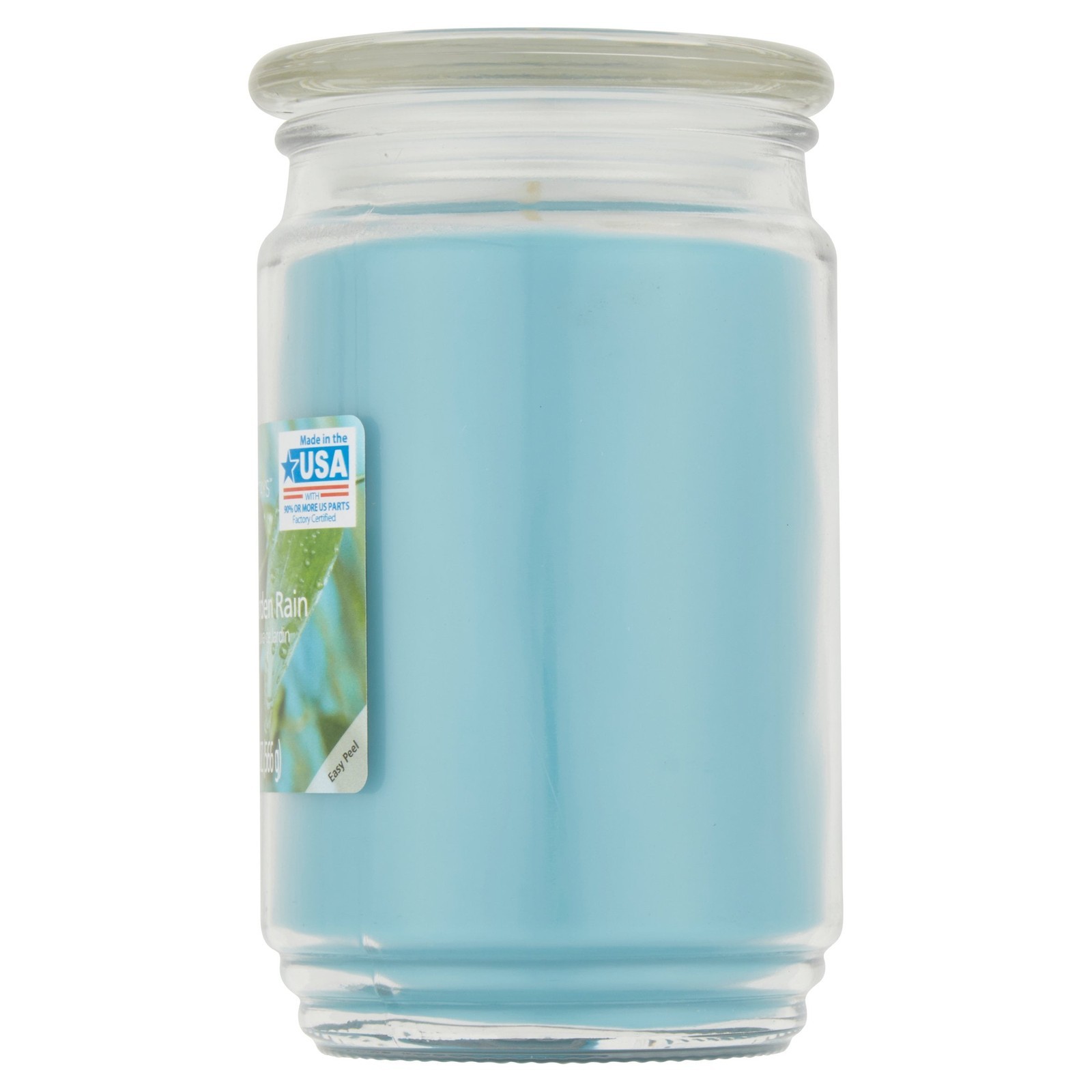 Single-Wick Scented Glass Jar Candle Garden Rain Refreshing Fragrance 20oz.