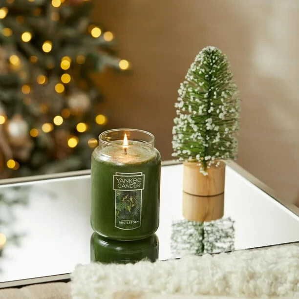 Yankee Candle Mistletoe Scented, Classic 22oz Large Jar Single Wick Candle