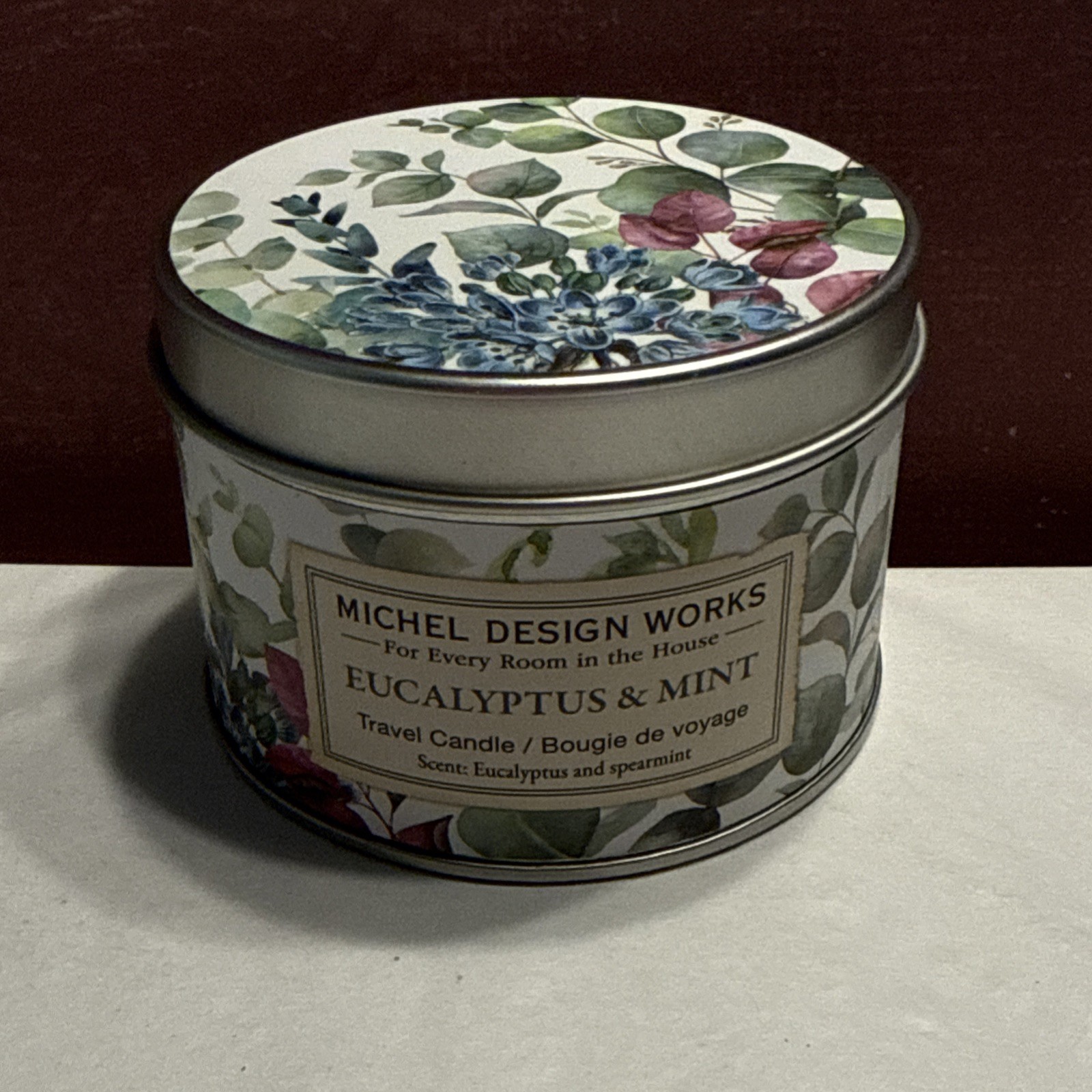 Two MICHEL DESIGN WORKS Eucalyptus & Mint Candle 5.5 oz X 2 Great for Travel!