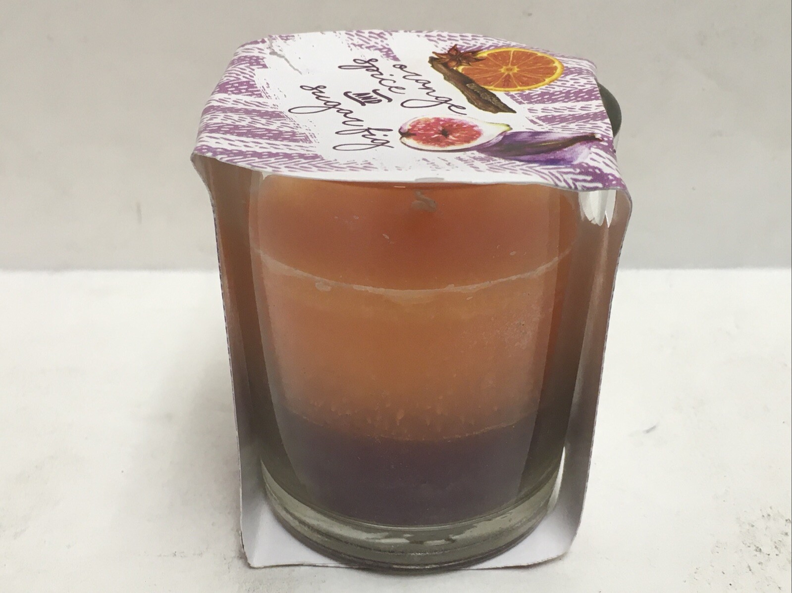 Lot of 2 Candles/ Scented Candle 2 in 1 Orange Spice & Sugar Fig 3 oz/India NIP