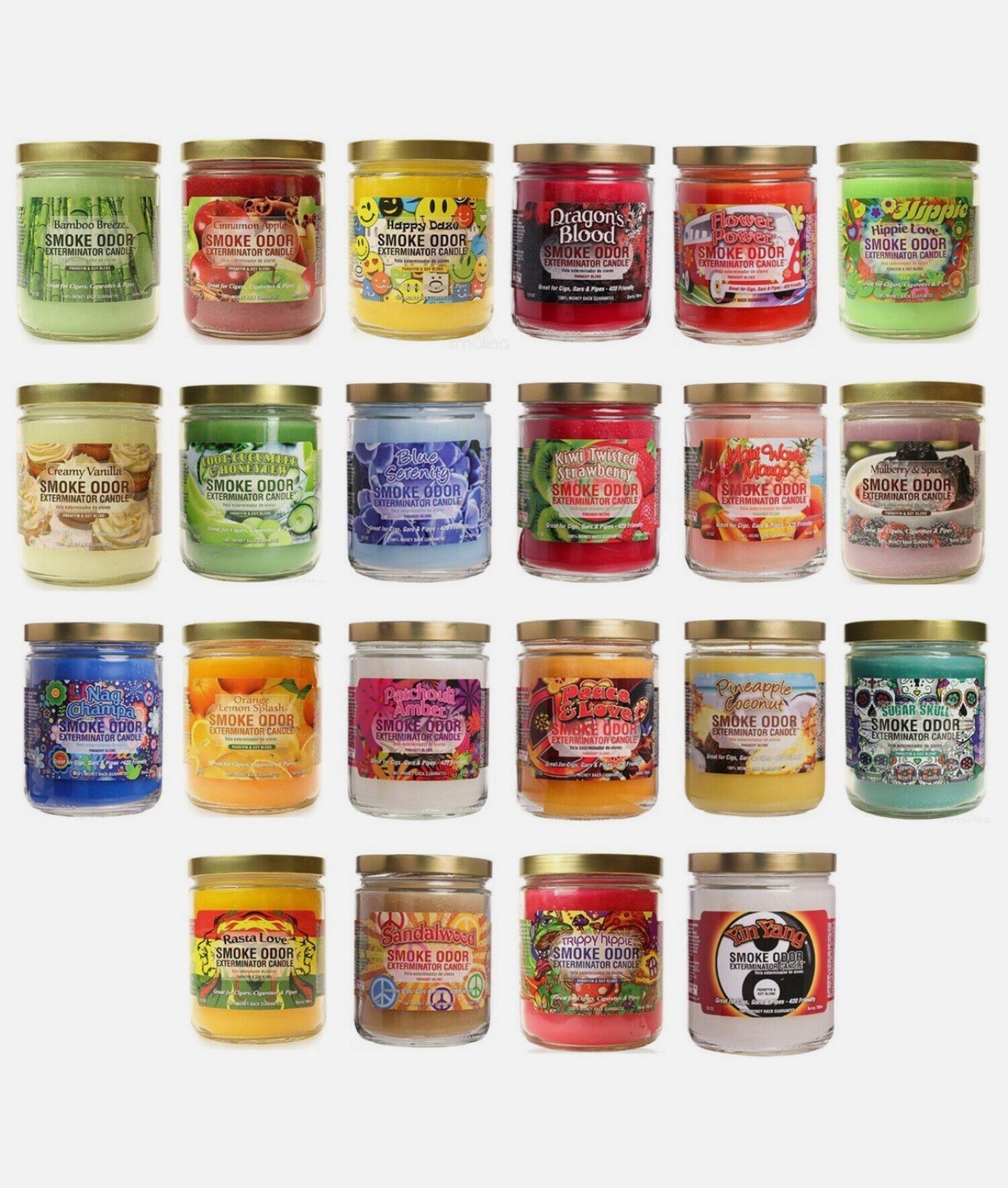Smoke Odor Exterminator Scented Candle , 13oz Jar 67 Diff Scent- Random Pull
