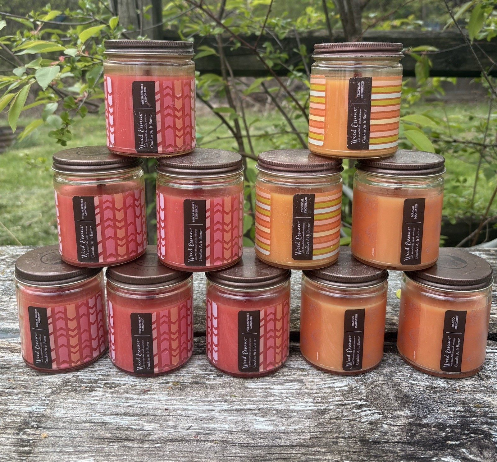 Wood Essence 5.7oz w/ Woodwick Ambiance Candle Bundle of 11 NEW